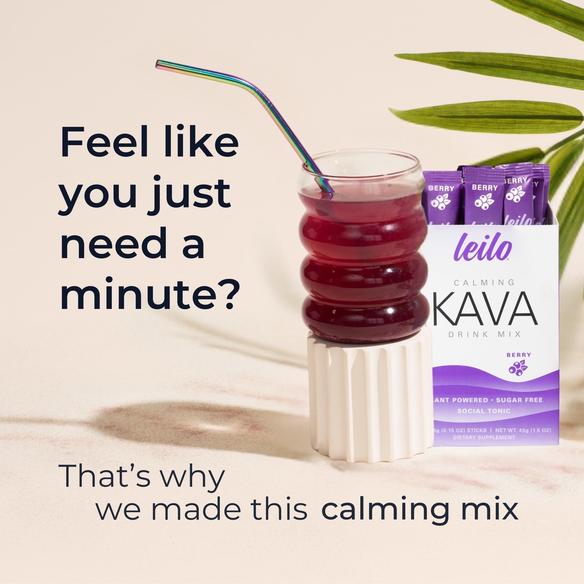 Calming Kava Drink Mix by Leilo | Plant-Based Non-Alcoholic

