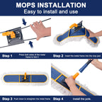 Commercial Dust Mop 59-Inch Handle with Reusable Pads

