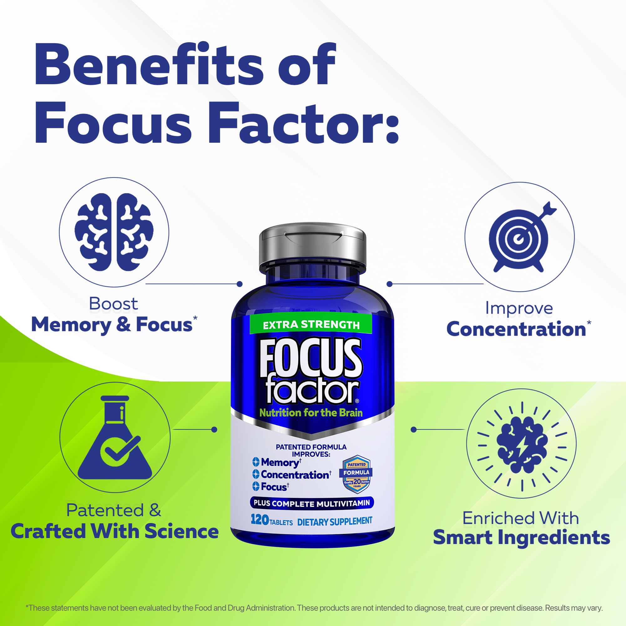 Focus Factor Brain Supplement Extra Strength|Memory & Focus

