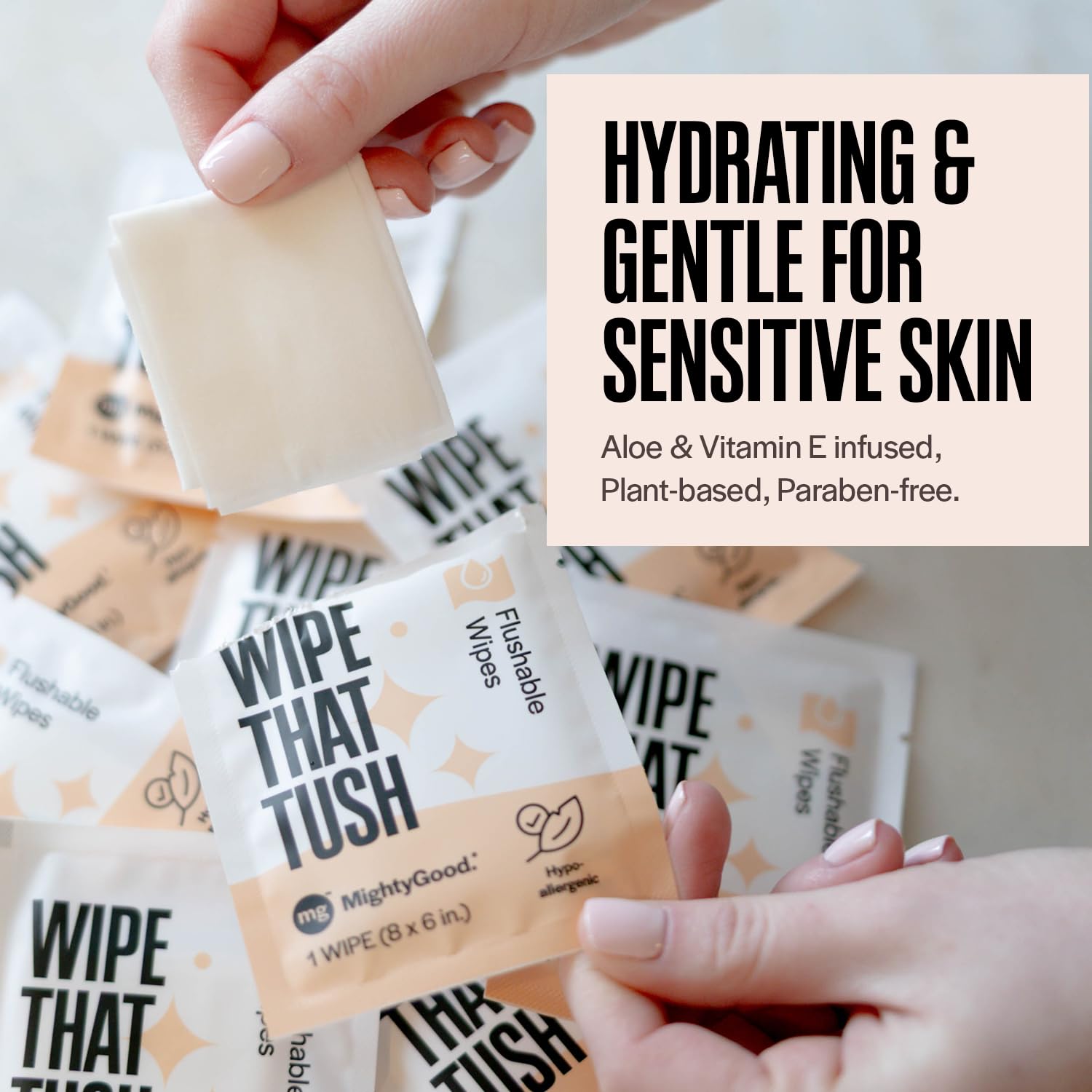 Wipe That Tush Flushable Wipes On-The-Go|Hypoallergenic Aloe

