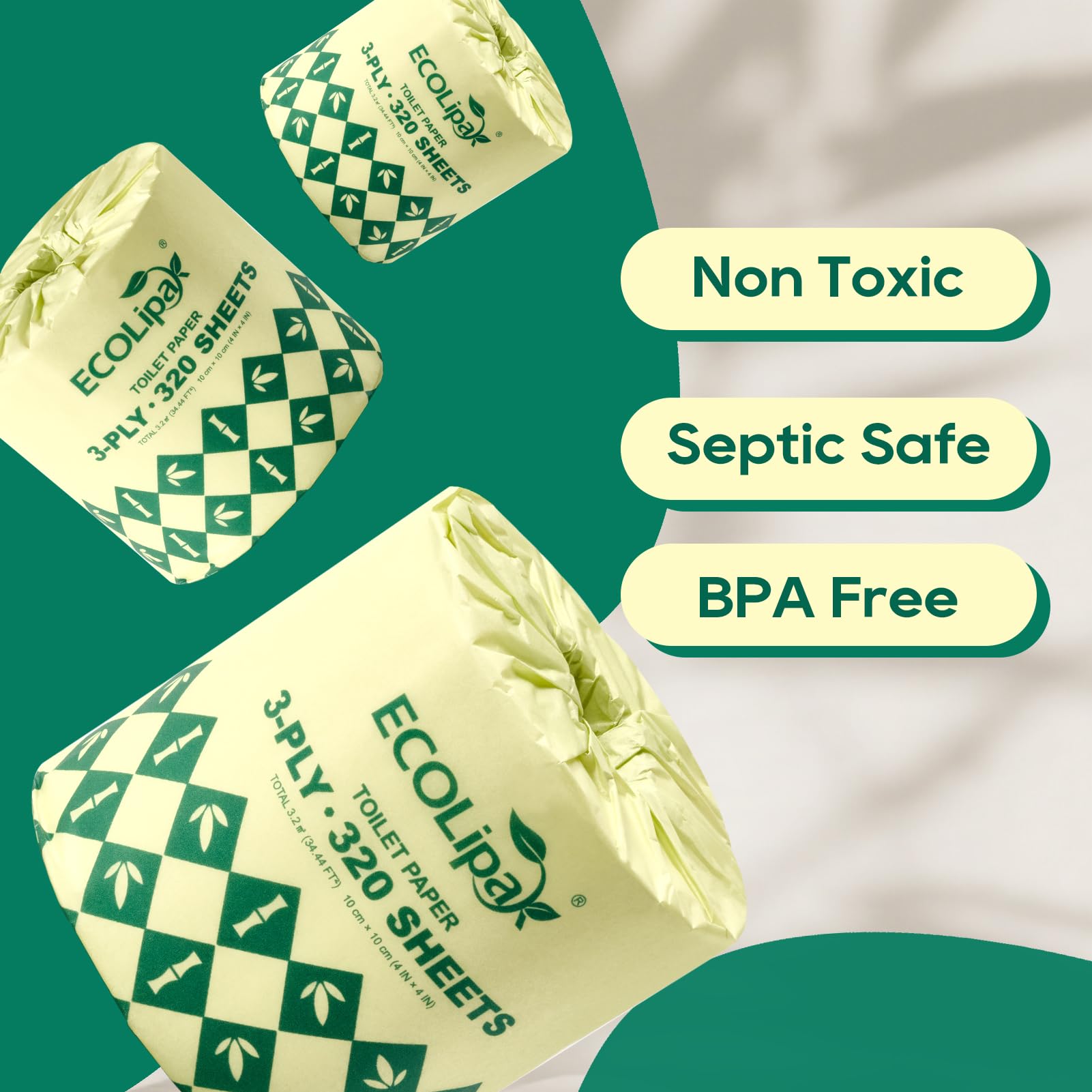 ECOLipak Bamboo Toilet Paper 3 Ply - Septic Safe

