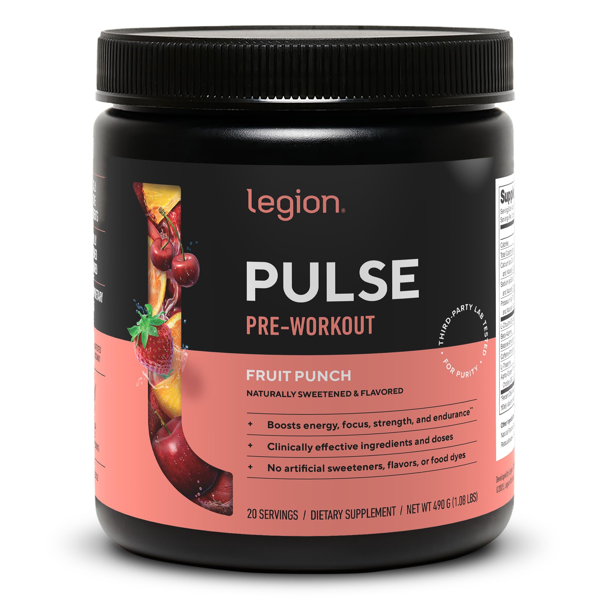 Legion Pulse Pre Workout Supplement - Natural Creatine Free

