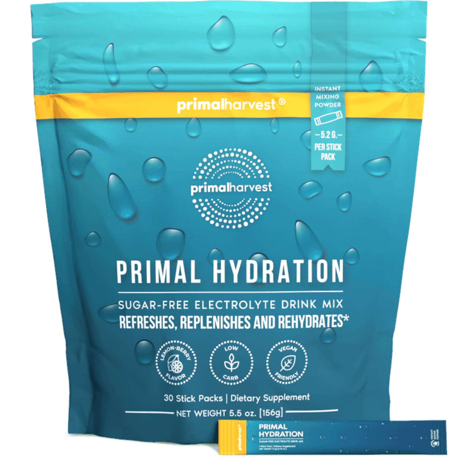 Primal Harvest Hydration Electrolyte Drink Mix - Lemon Berry

