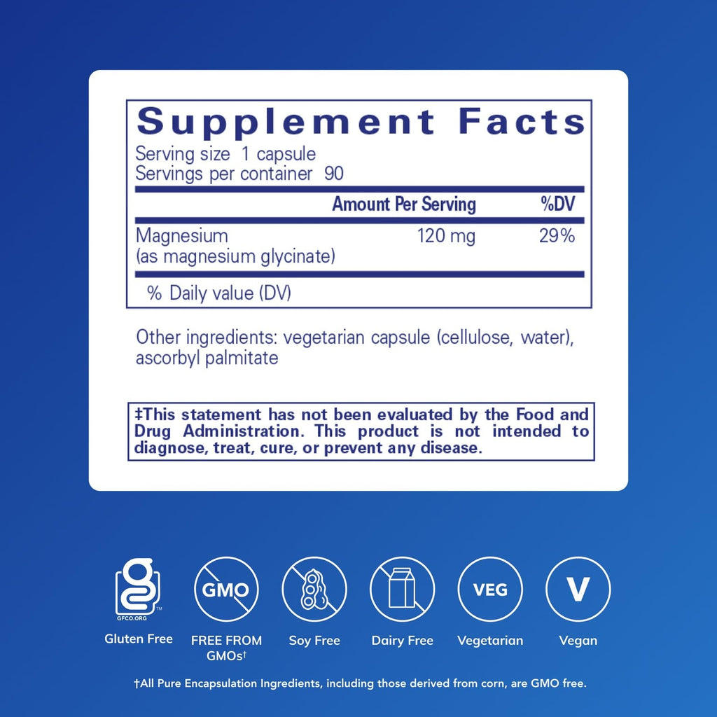 Pure Encapsulations Magnesium Glycinate Supplement

