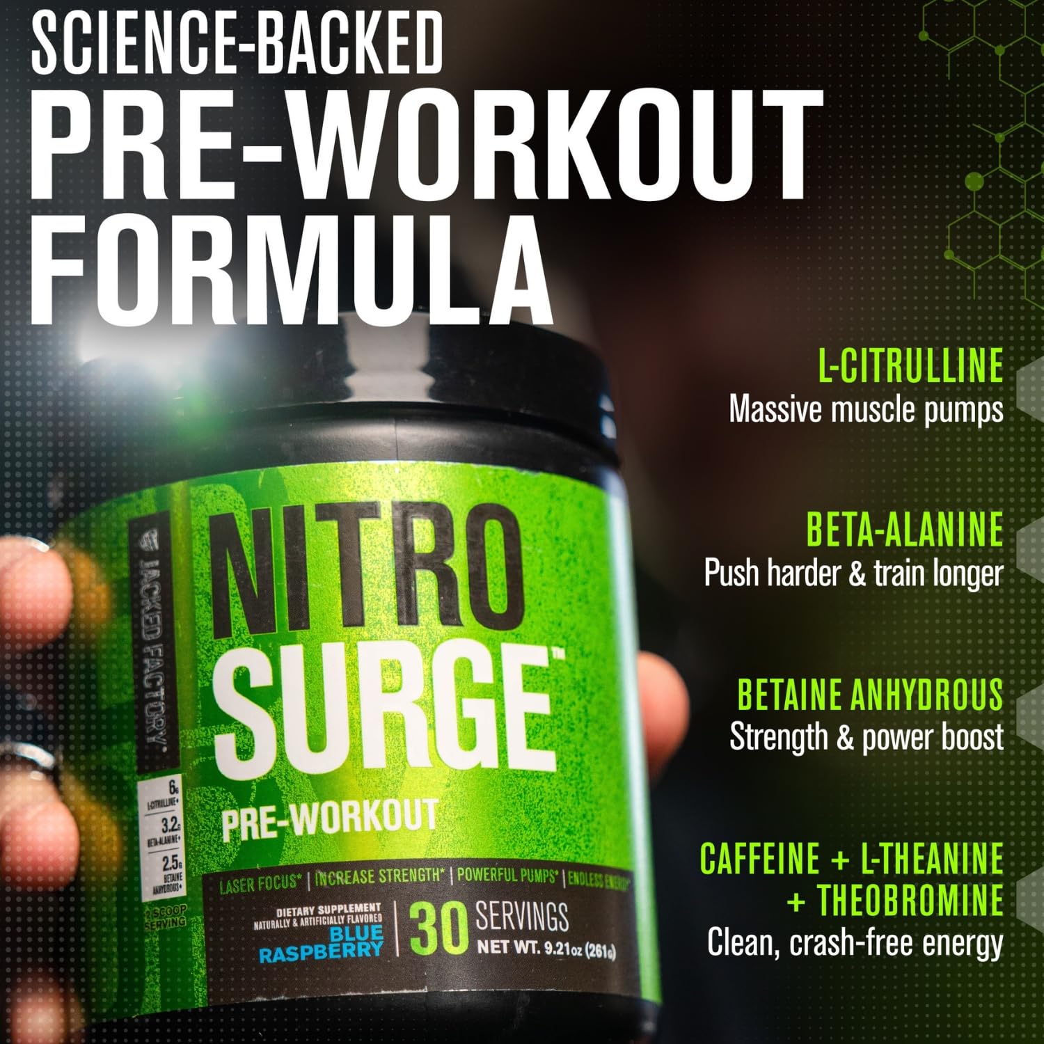 Jacked Factory Nitrosurge Pre-Workout Supplement | Energy

