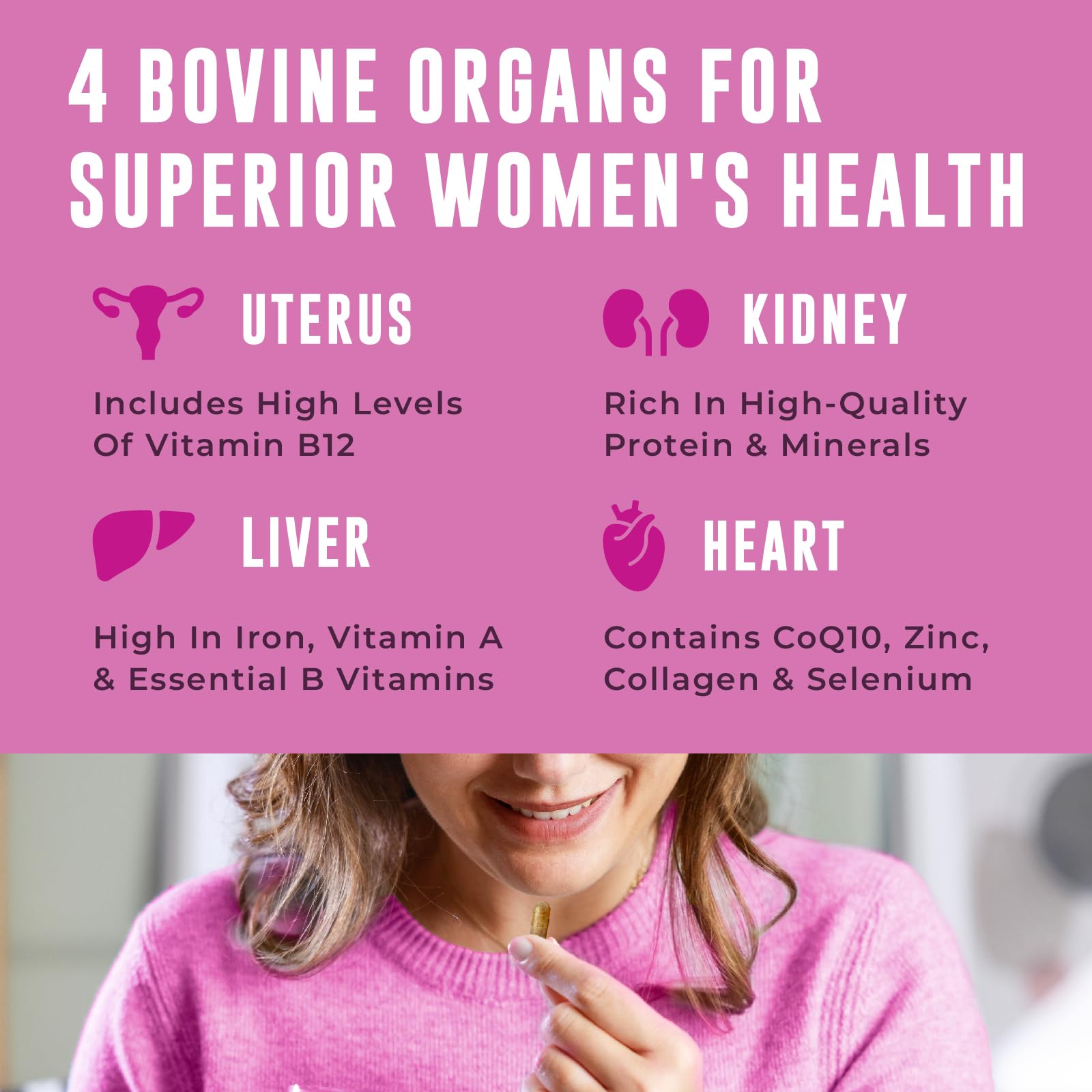 Beef-Derived Women's Wellness Supplement

