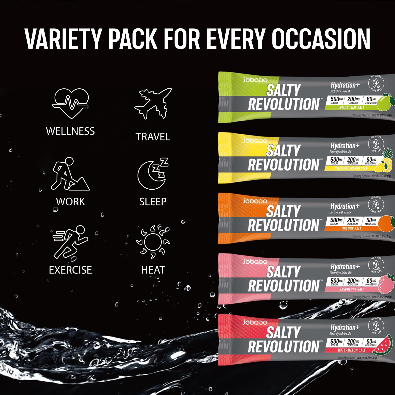 Salty Revolution Electrolyte Powder Packets for Hydration

