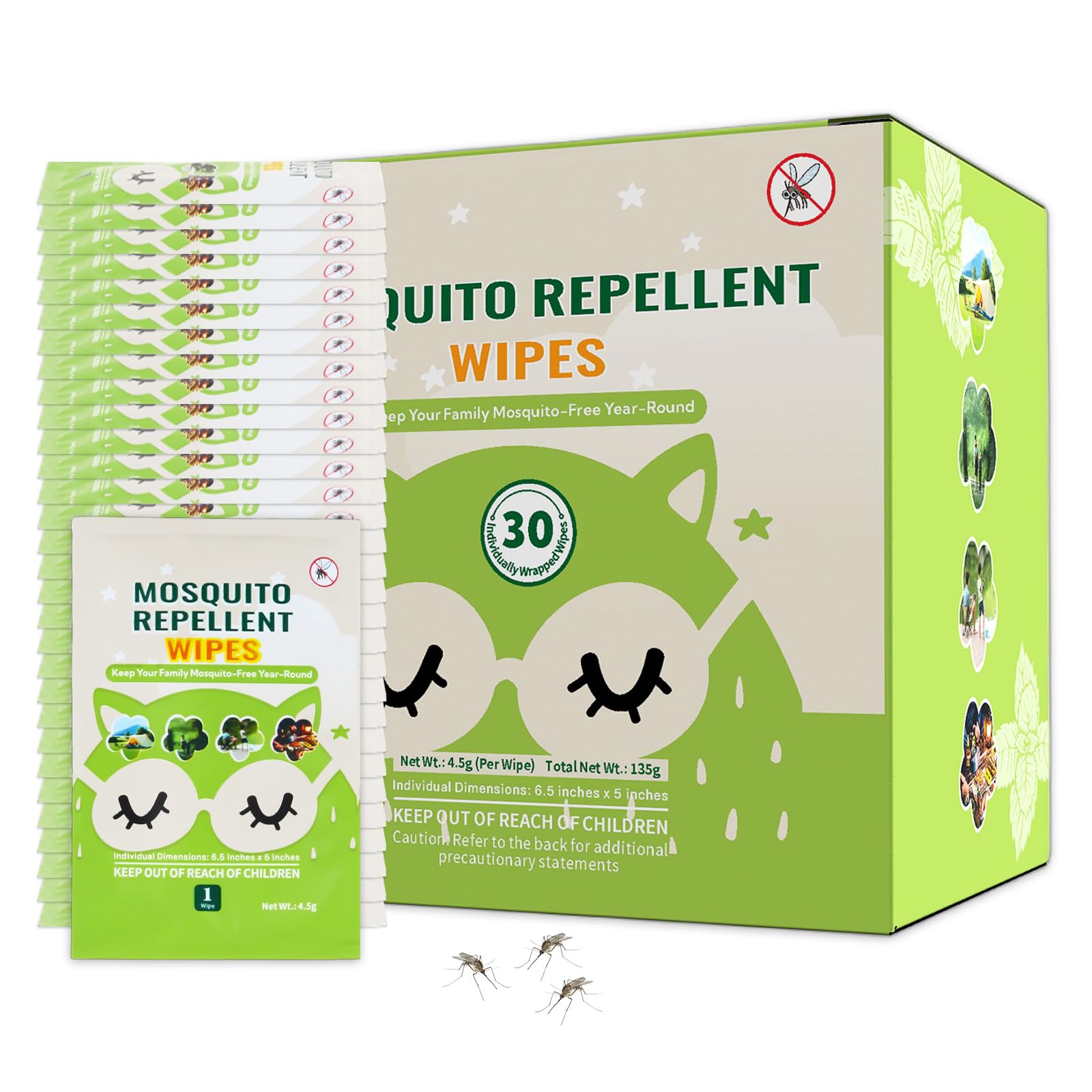 Mosquito Repellent Wipes with Plant-Based Oils