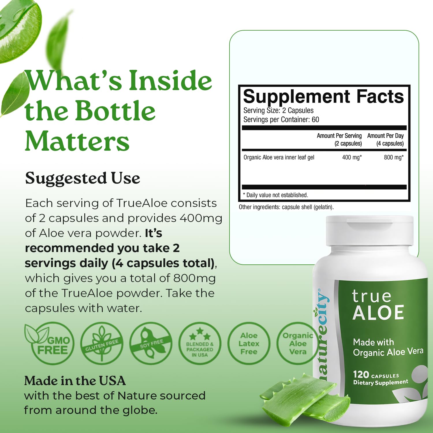 Aloe Vera Capsules by NatureCity TrueAloe

