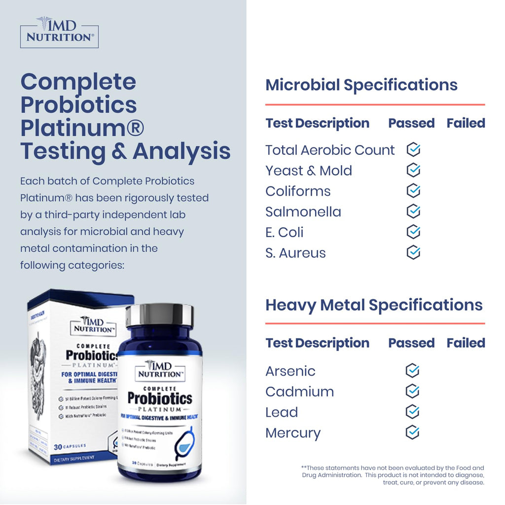 1MD Complete Probiotics Platinum Digestive Health Probiotic


