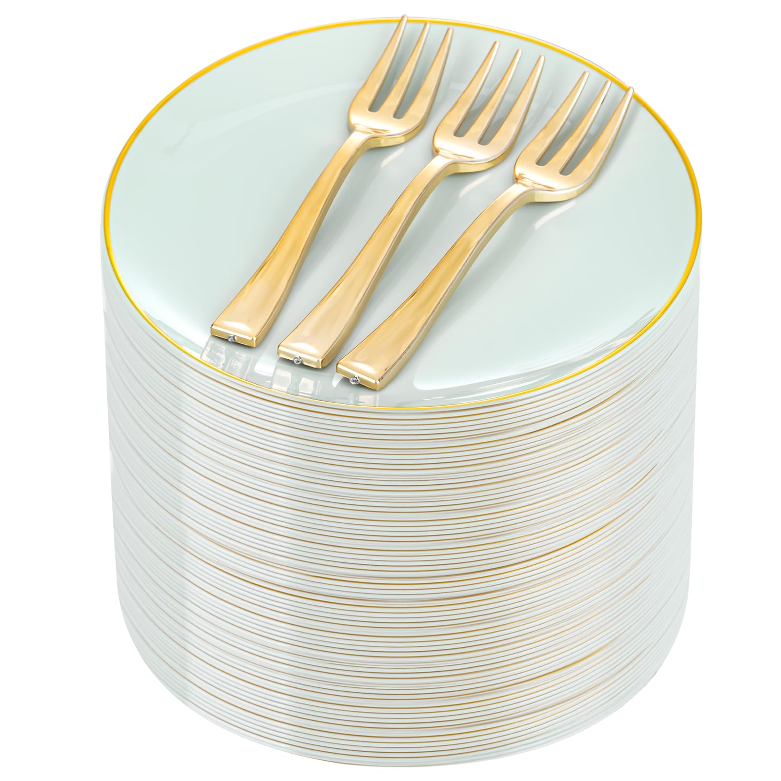 Festiva 200-Piece Disposable Dessert Plates with 5in Forks