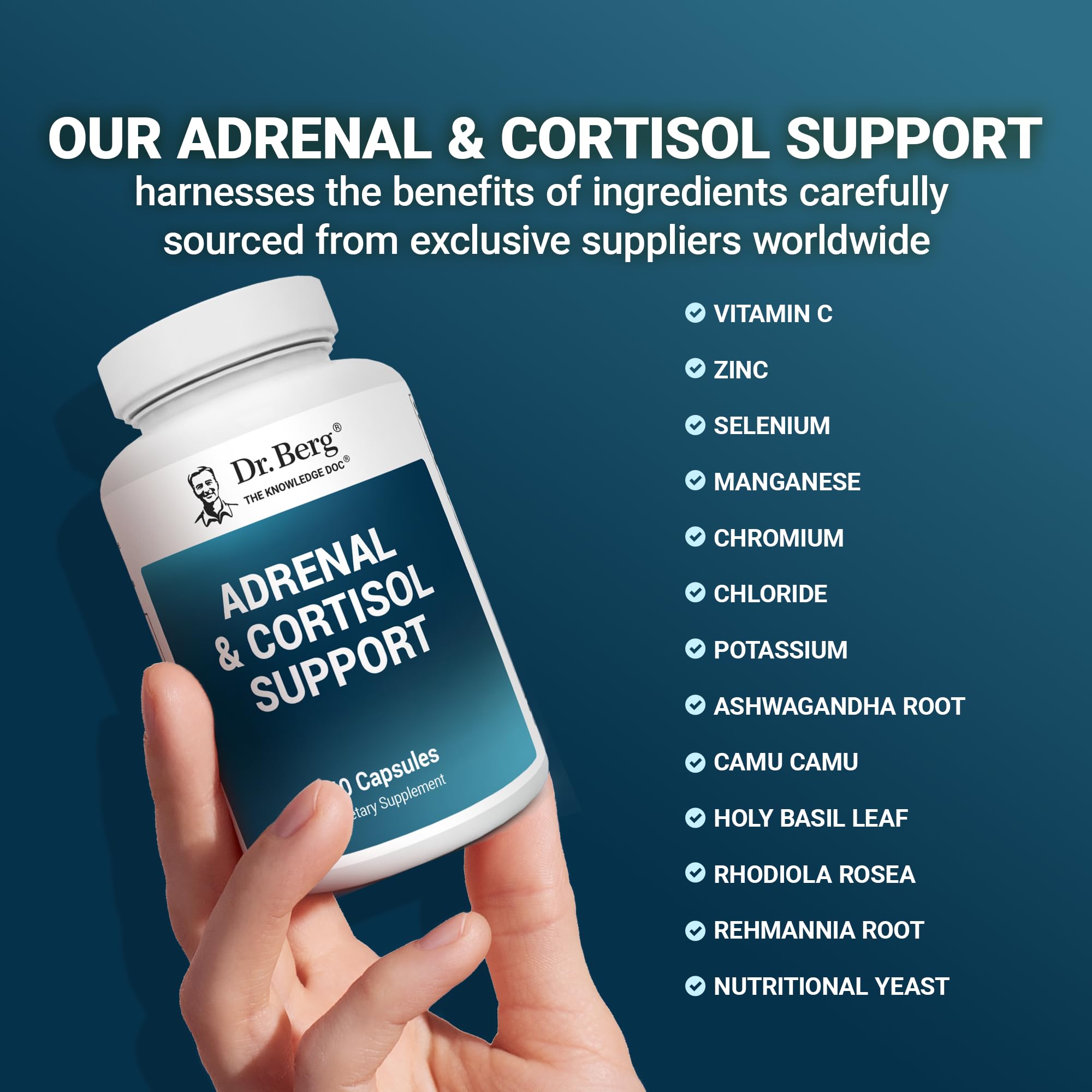 Dr. Berg Adrenal & Cortisol Capsules - Stress Support

