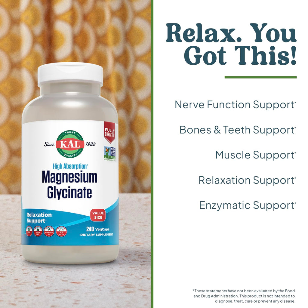 KAL Magnesium Glycinate with BioPerine – High Absorption

