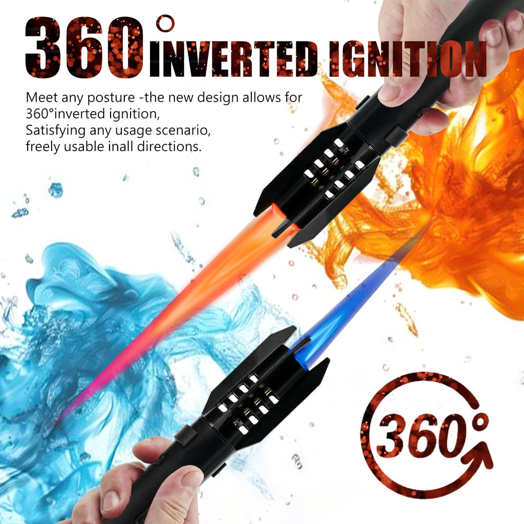 Refillable Windproof Torch Lighter | Safety Lock

