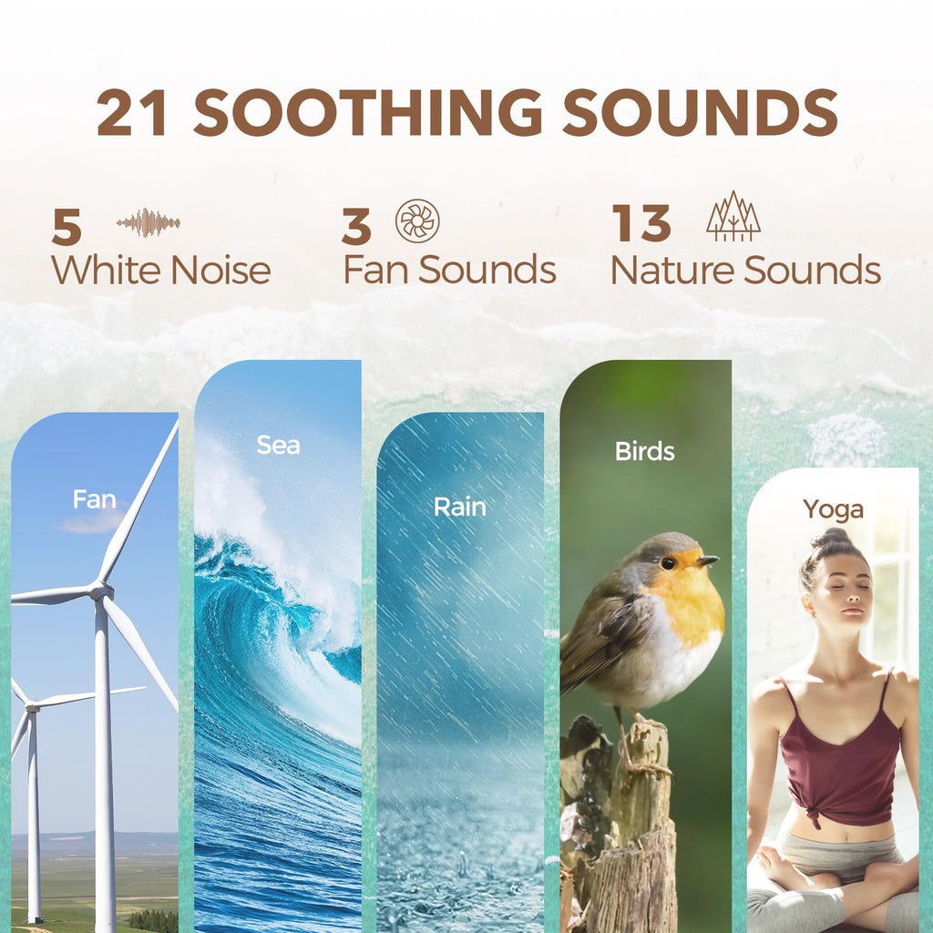 ANJANK Sound Machine Alarm Clock with Bluetooth Speaker

