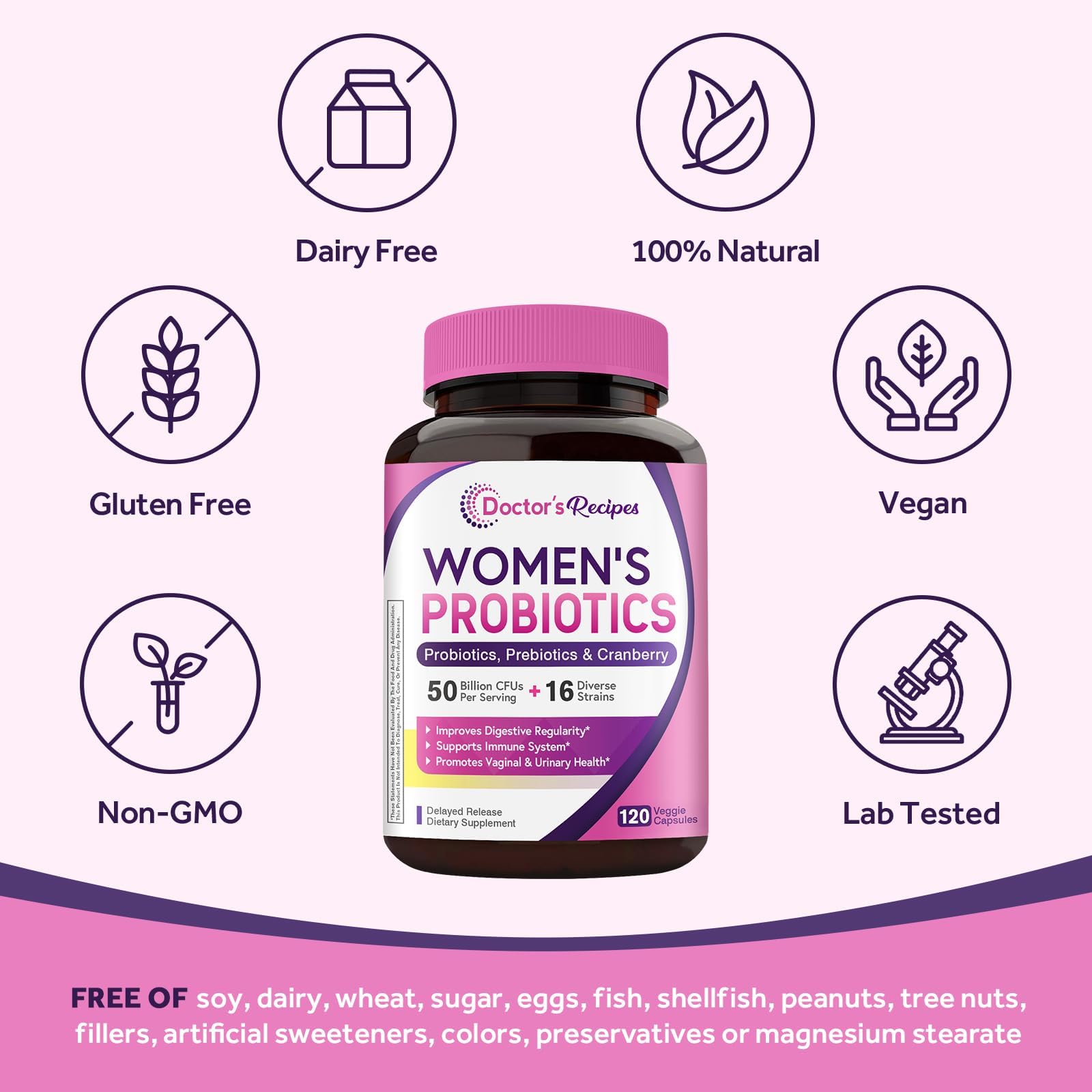 Doctor's Recipes Women's Probiotic for Digestive Health

