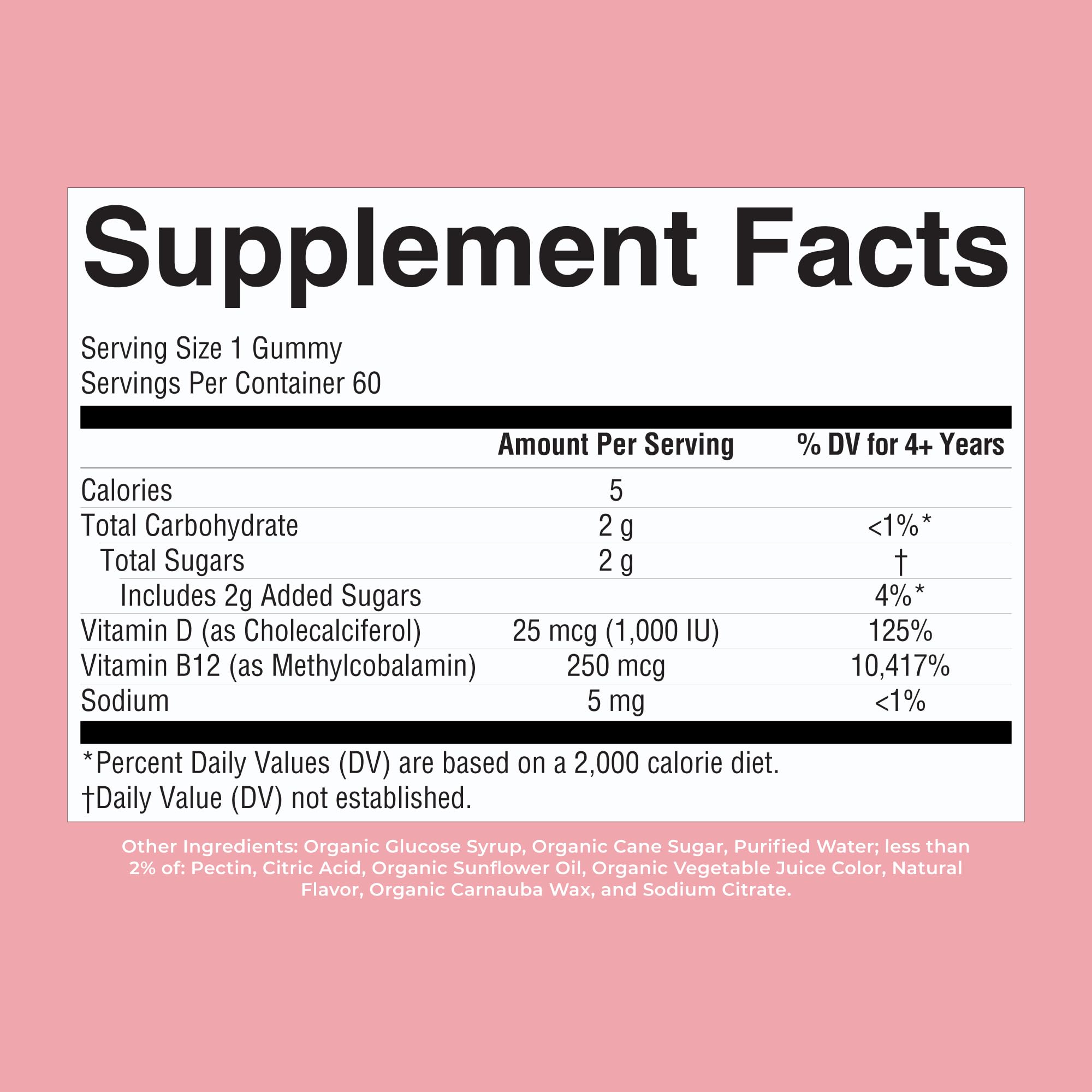MARYRUTH'S Vitamin D3 + B12 Gummies | Immune & Bone Support

