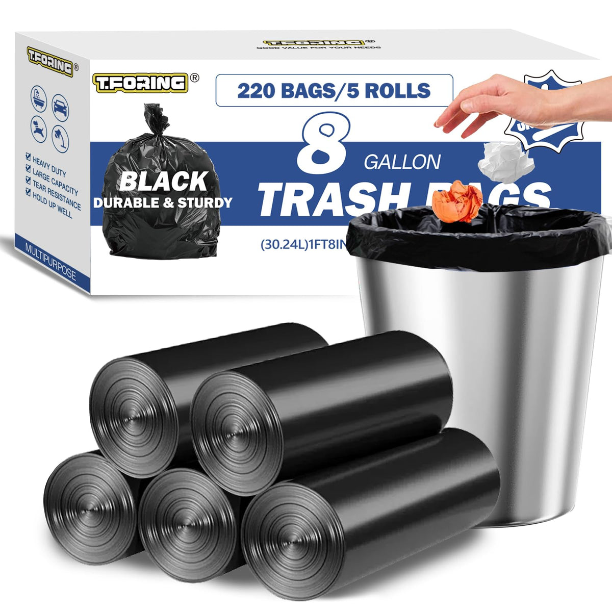 TFORING Heavy Duty Trash Bags for Commercial Use