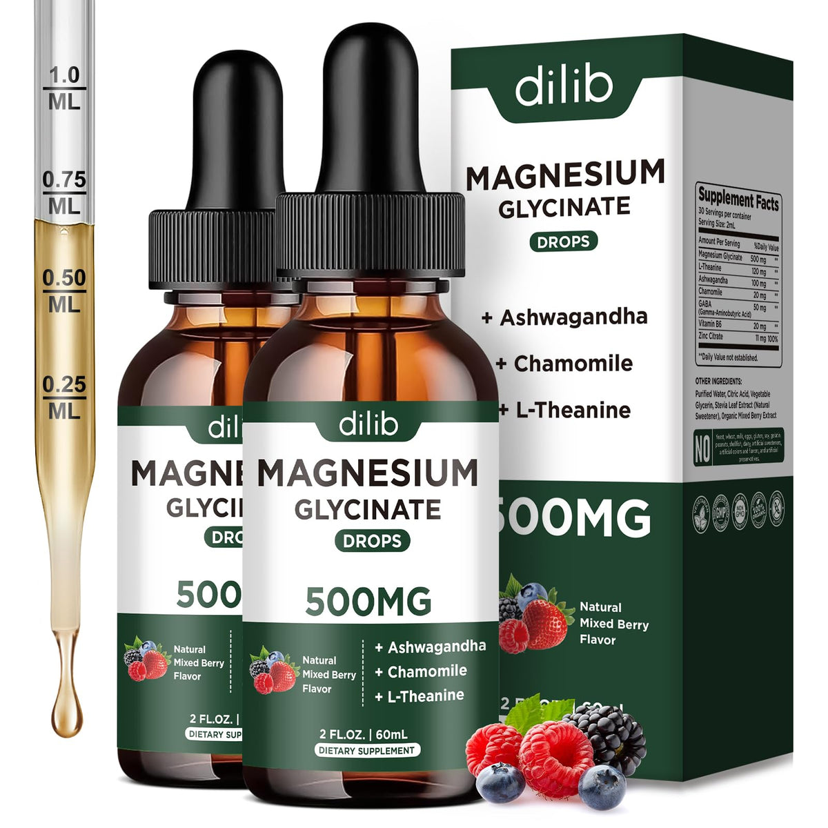 Magnesium Glycinate Liquid Drops with Ashwagandha L-Theanine