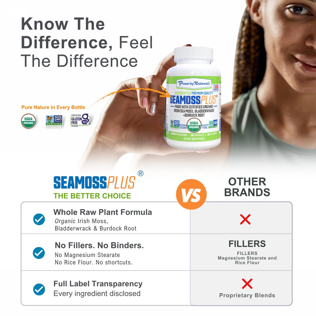 Sea Moss Plus Capsules Power By Naturals Organic Irish Moss

