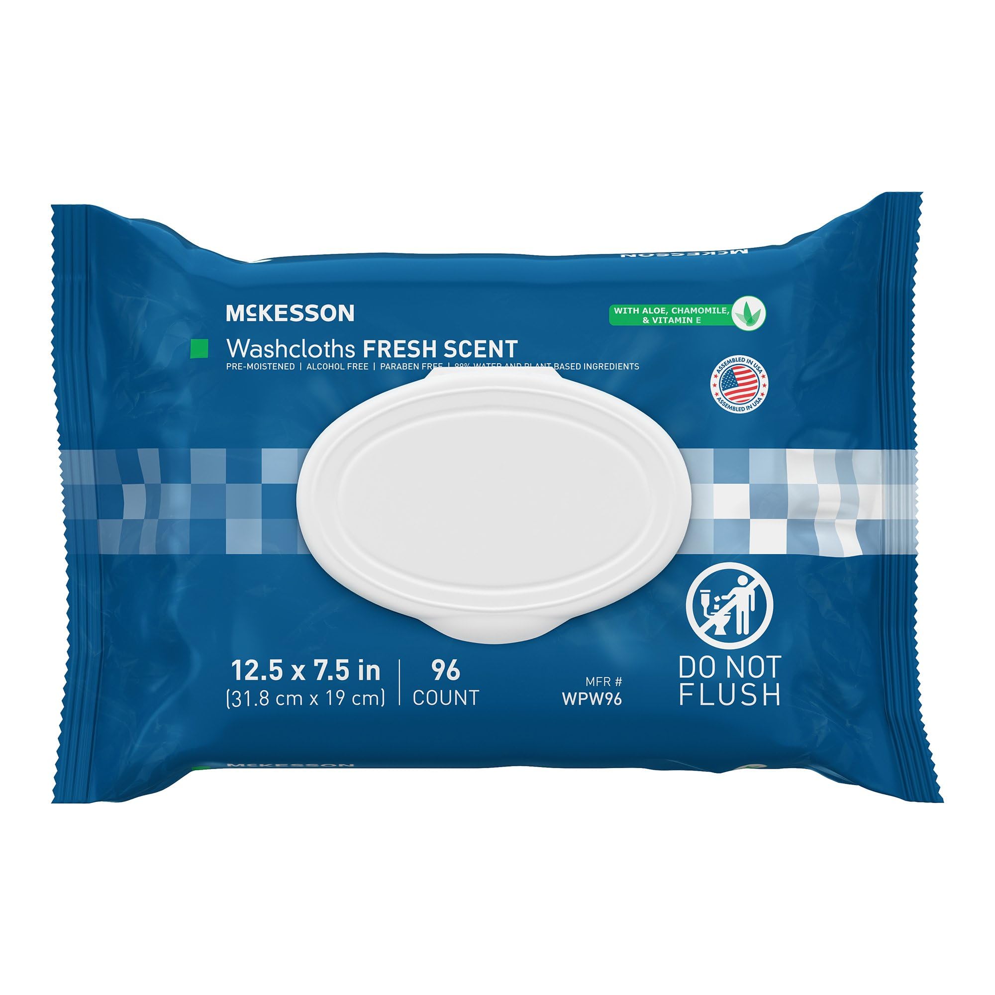 McKesson Washcloth Wipes for Adults No-Rinse Snap Lid

