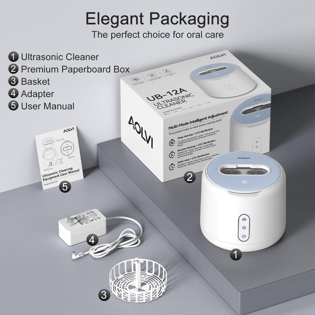 Ultrasonic Retainer Cleaner Machine – IPX6 UV Light

