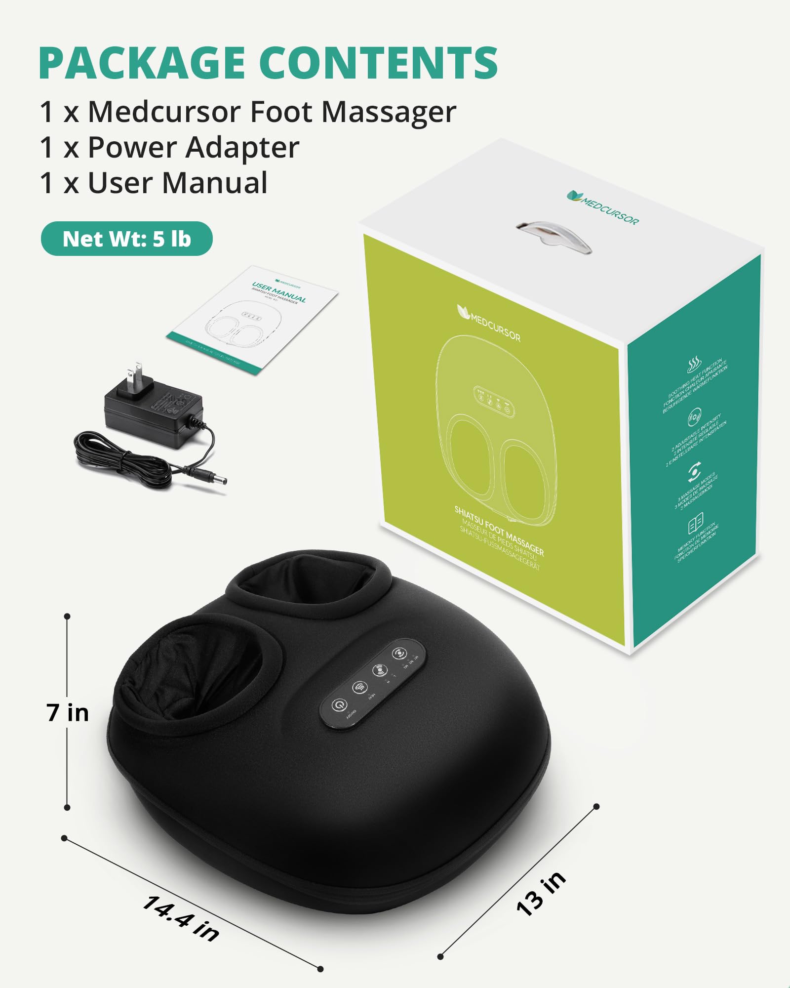 Medcursor Foot Massager with Heat and Shiatsu | Relief

