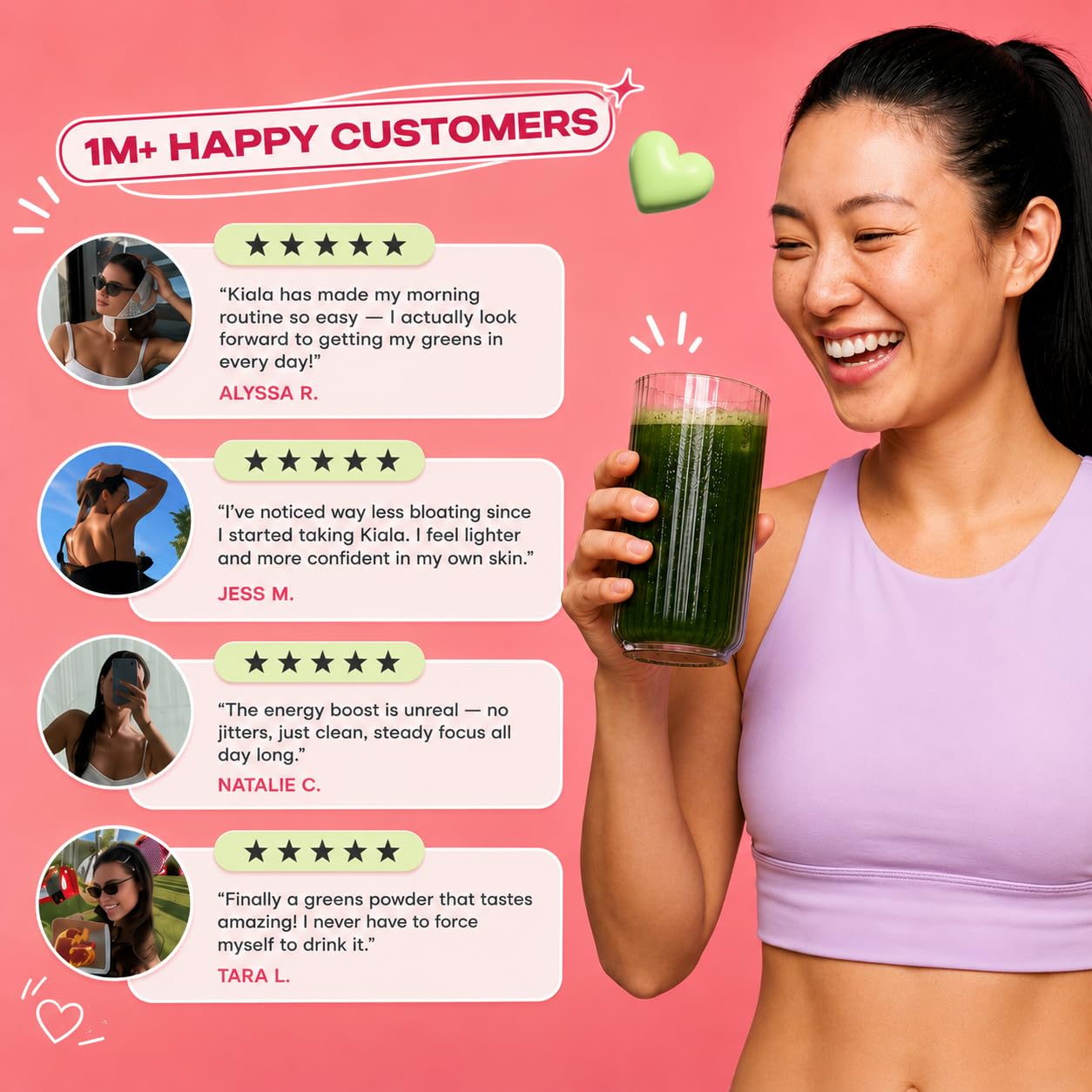 Kiala Nutrition Super Greens Powder Spirulina Chlorella

