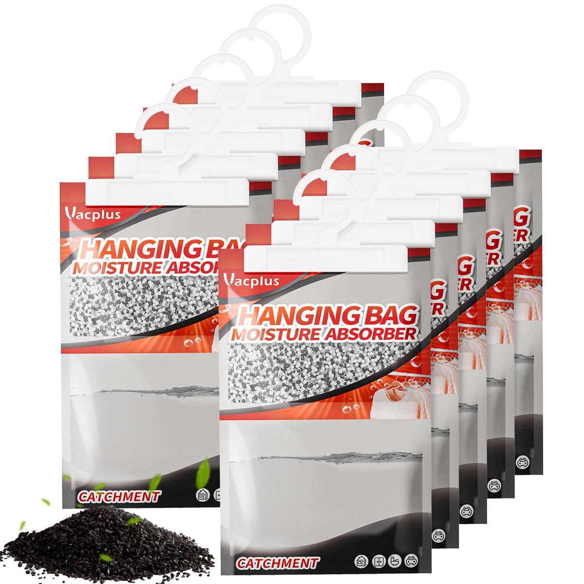 Vacplus Hanging Closet Dehumidifier Bags - Desiccant Moisture Absorbers