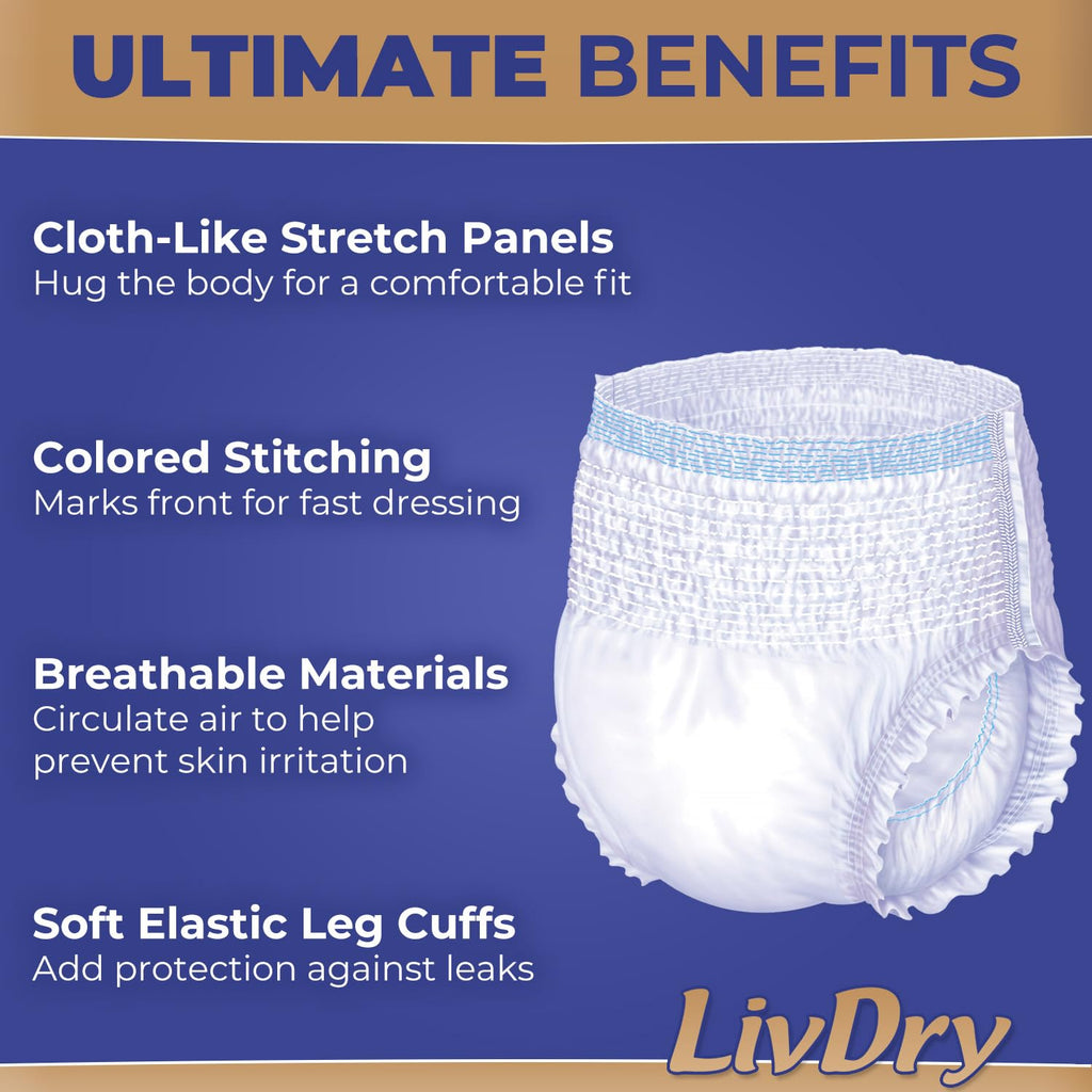LivDry Adult Incontinence Underwear - Max Absorbent

