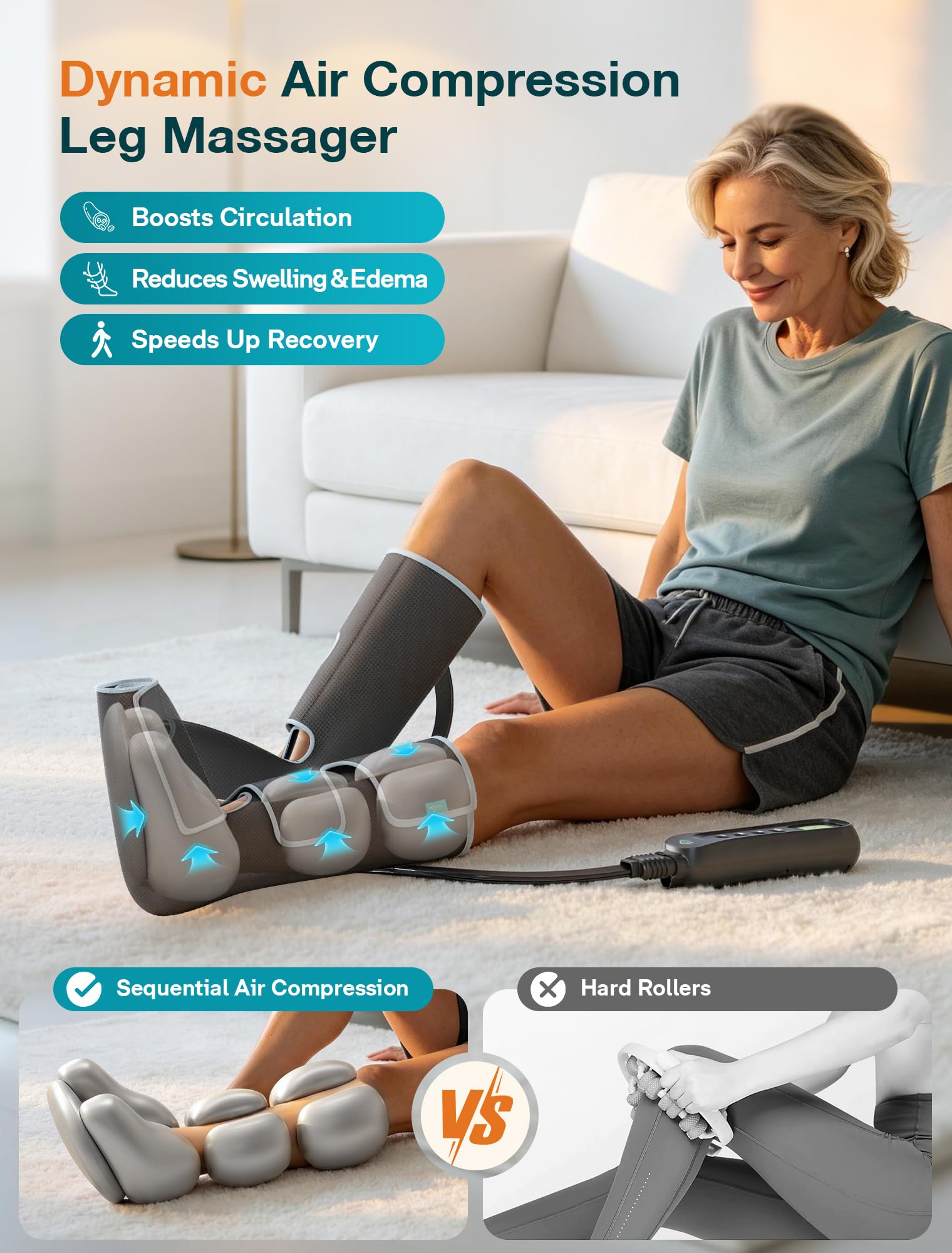 ALLJOY Leg Massager for Circulation and Pain Relief

