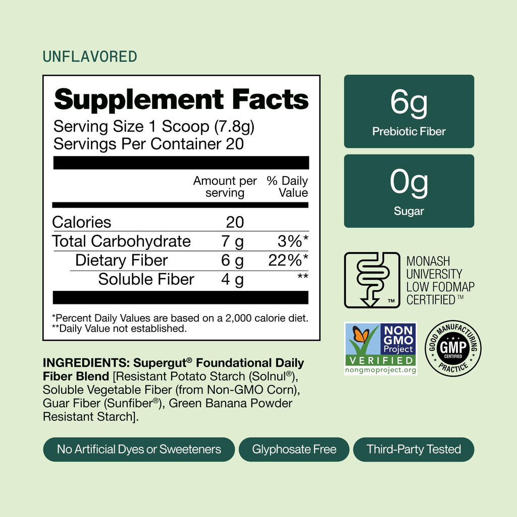 Foundational Daily Fiber Powder by Supergut Prebiotic Blend

