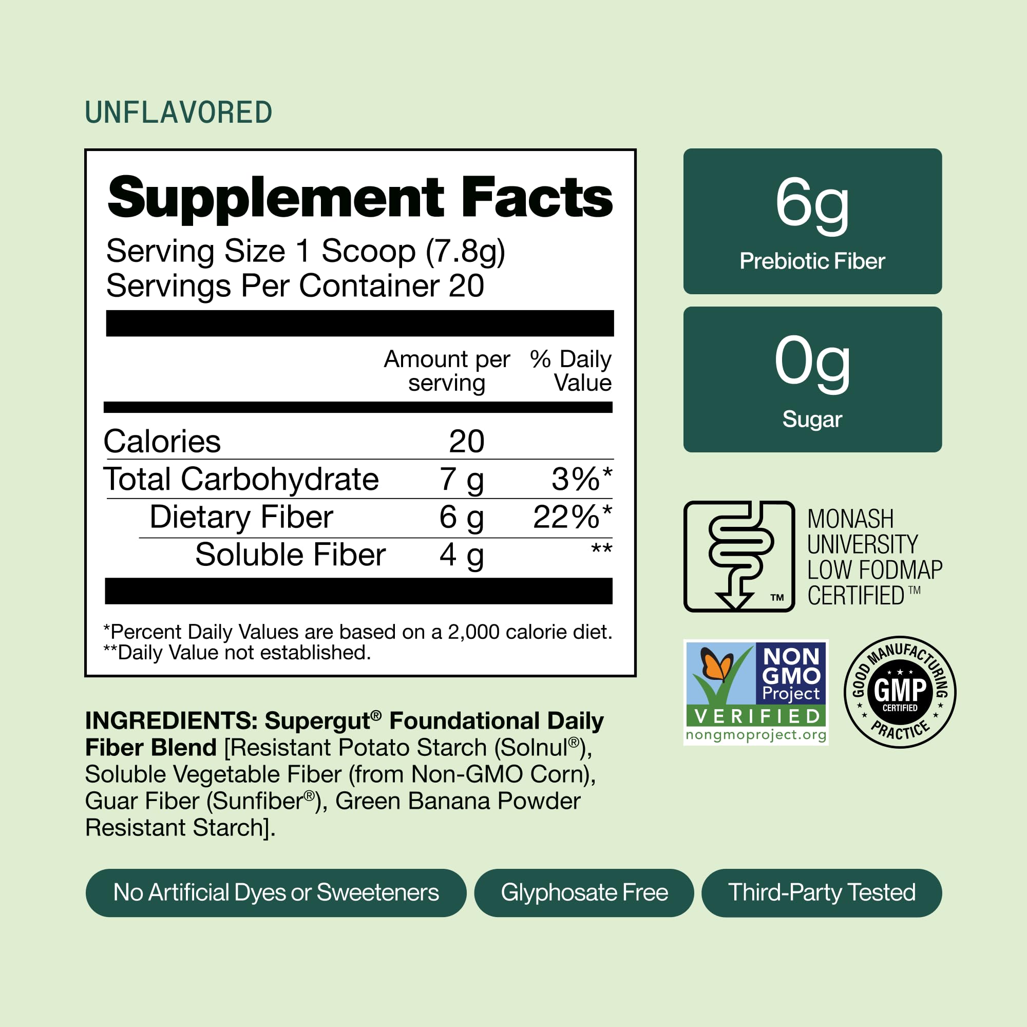 Foundational Daily Fiber Powder by Supergut Prebiotic Blend

