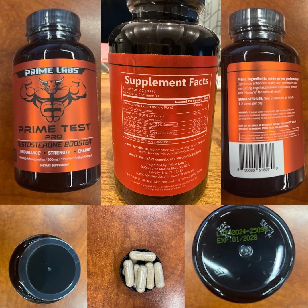 Prime Test Pro Testosterone for Men with Ashwagandha Shilajit

