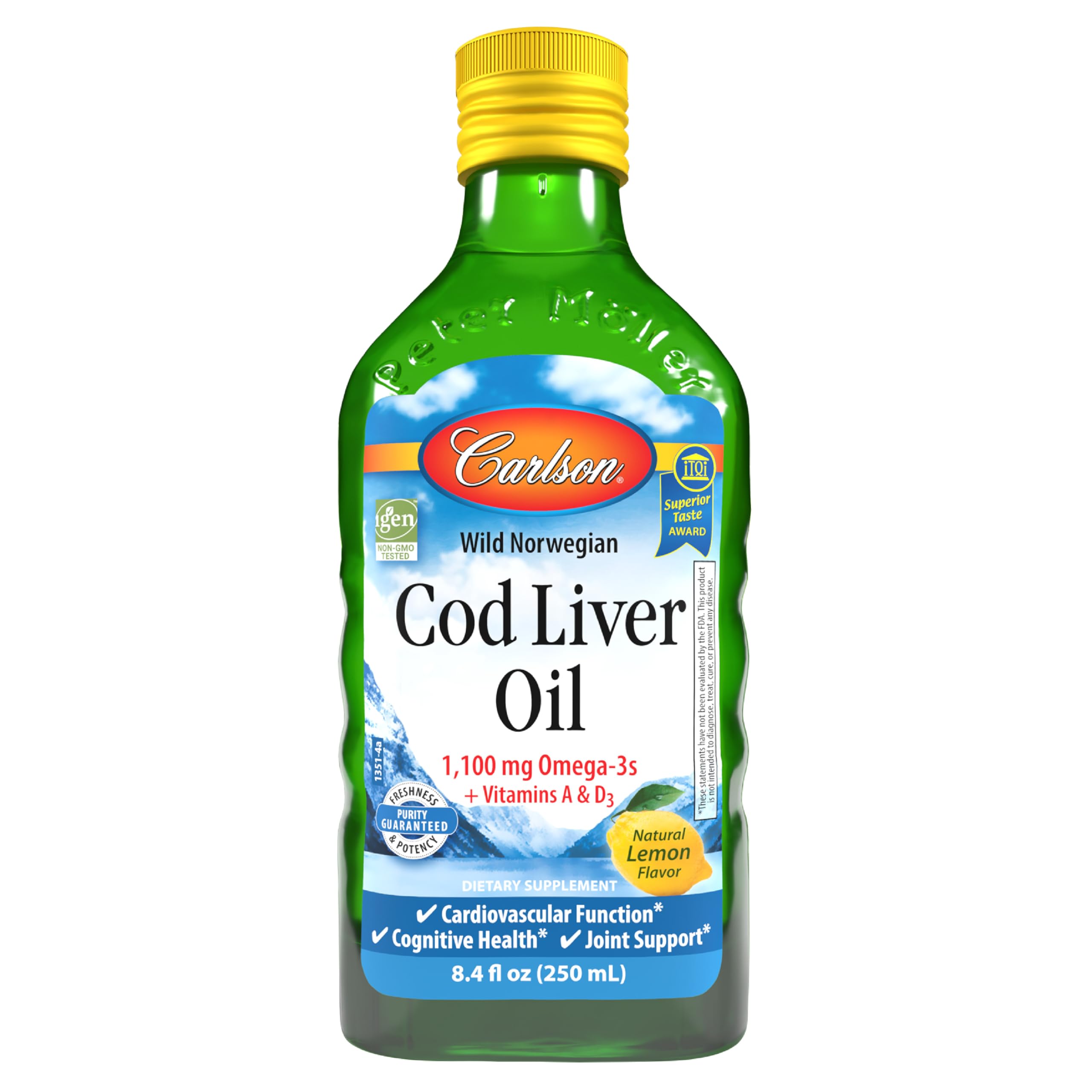 Carlson Cod Liver Oil 1100 mg Omega-3 Liquid Supplement

