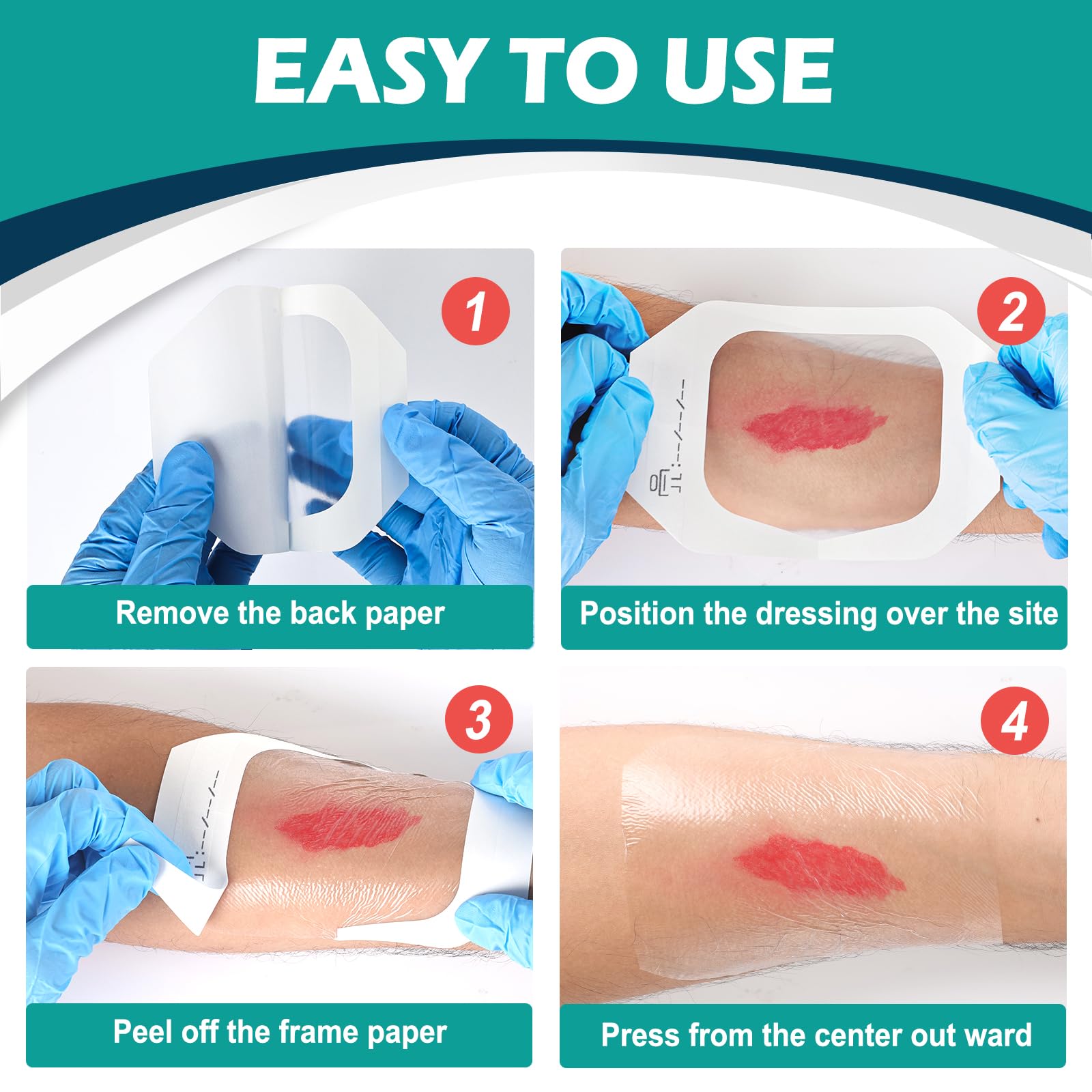 Transparent Film Dressing Waterproof Bandage Latex-Free

