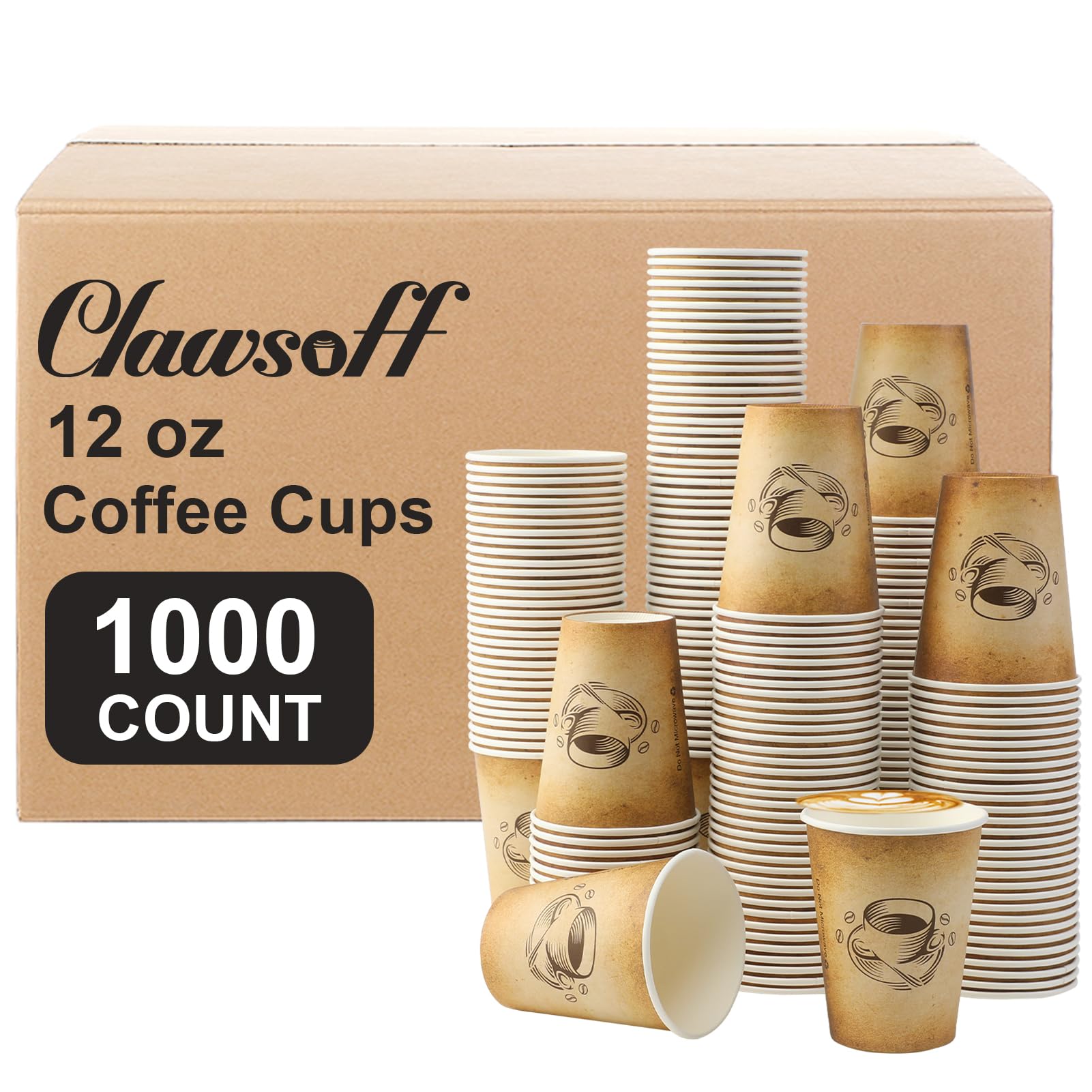 Clawsoff Paper Coffee Cups – Retro Design, Leak-Proof for Hot or Cold Beverages