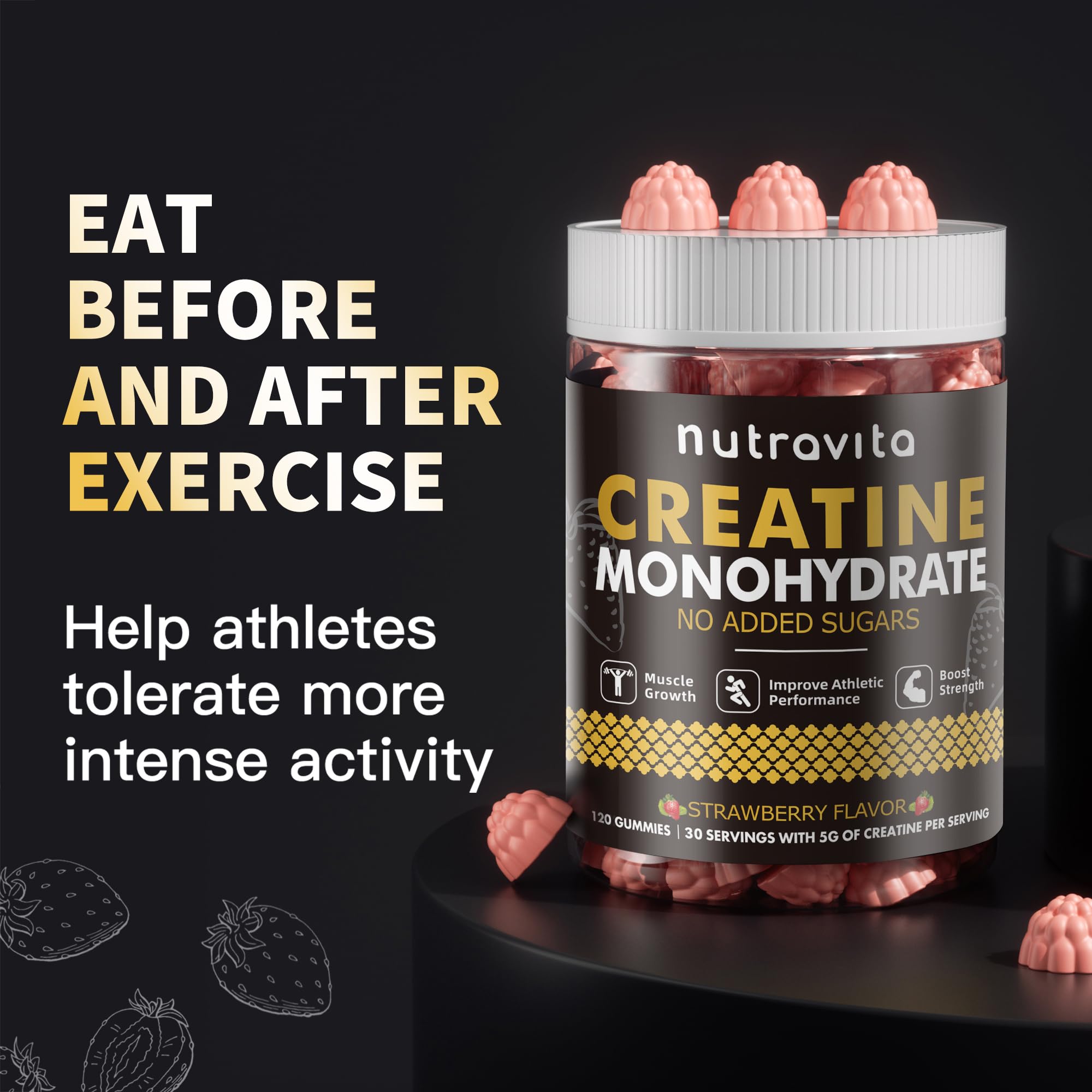 Nutravita Creatine Monohydrate Gummies NSF Certified

