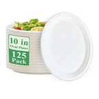 Vplus 100% Compostable Oval Paper Plates Made from Bagasse Sugarcane Fiber