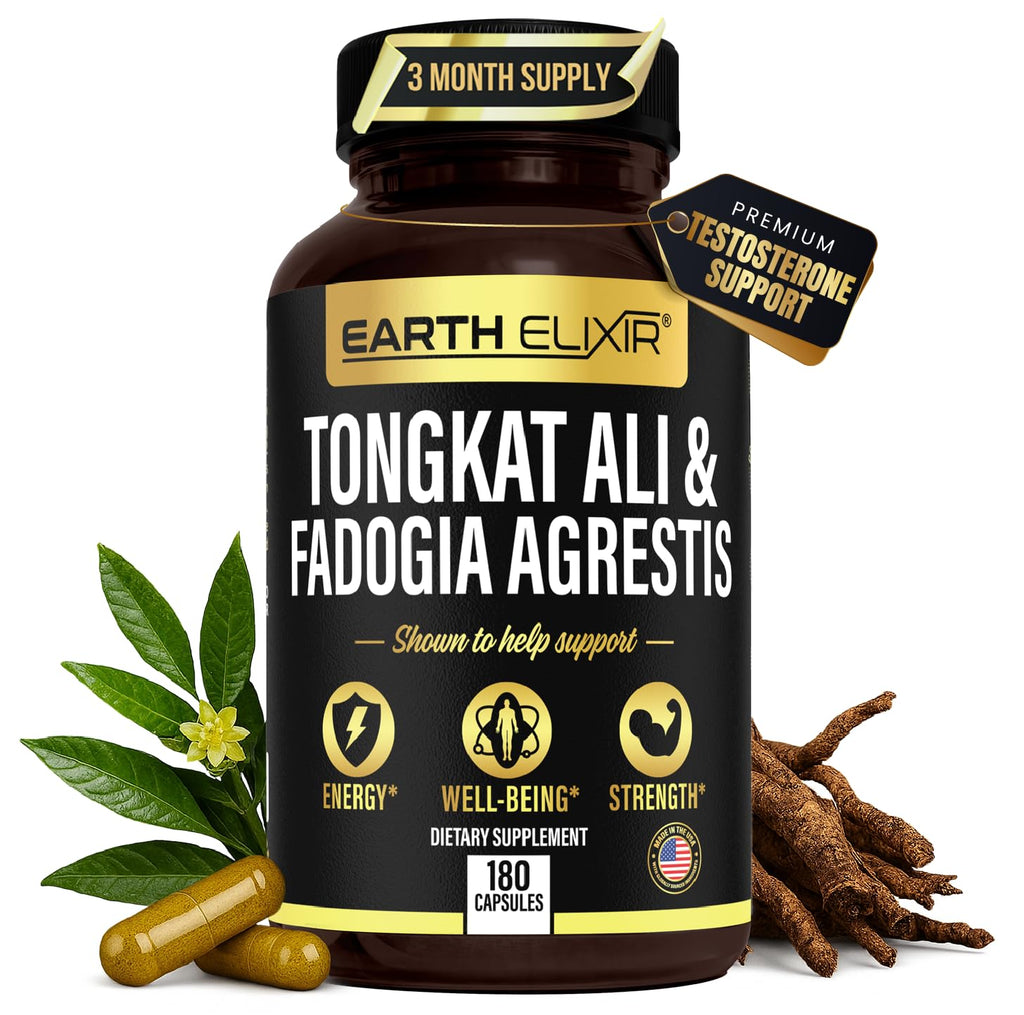 Earth Elixir Fadogia Agrestis & Tongkat Ali Testosterone Support