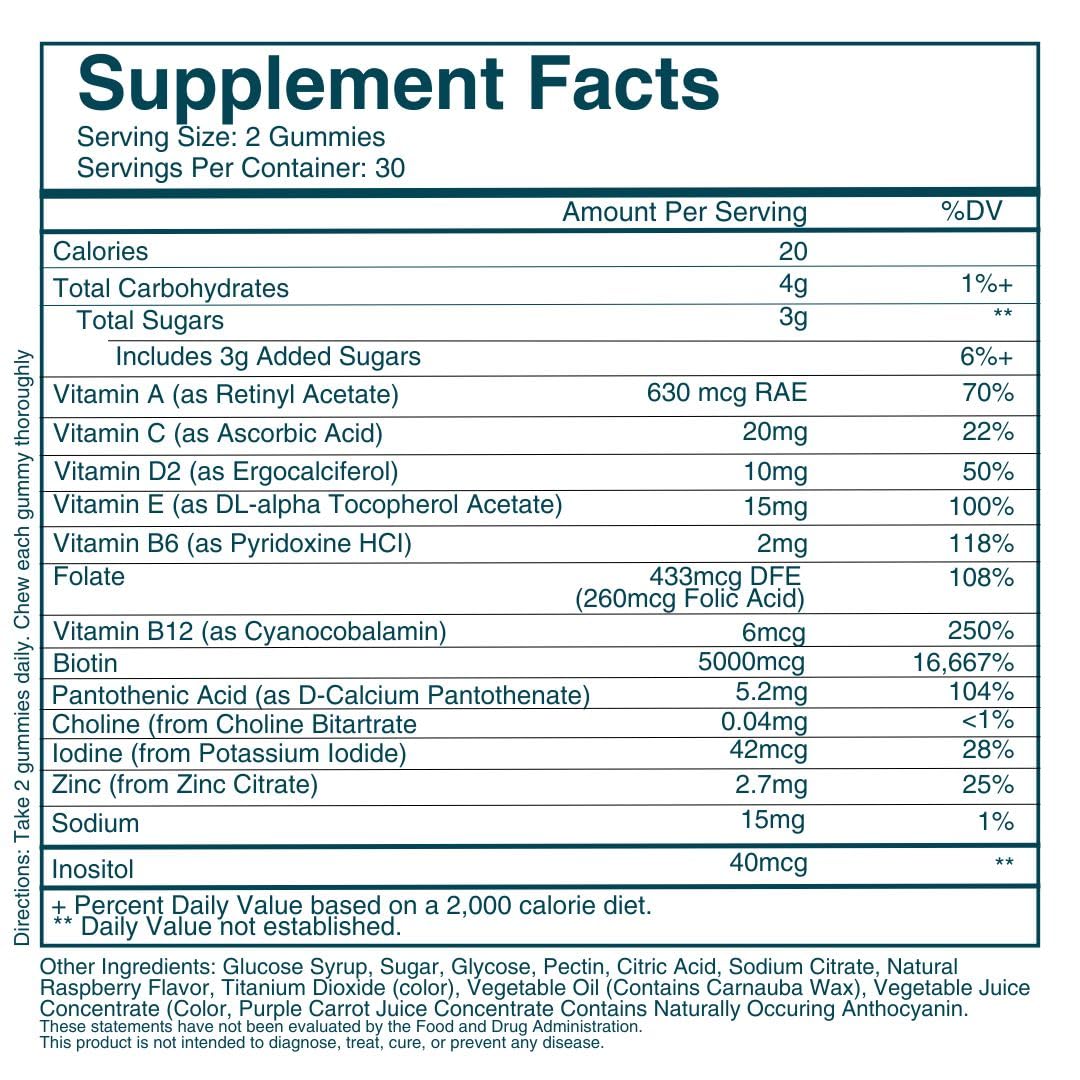 WEEM Hair Skin Nails Gummies – Vegan Biotin Vitamins


