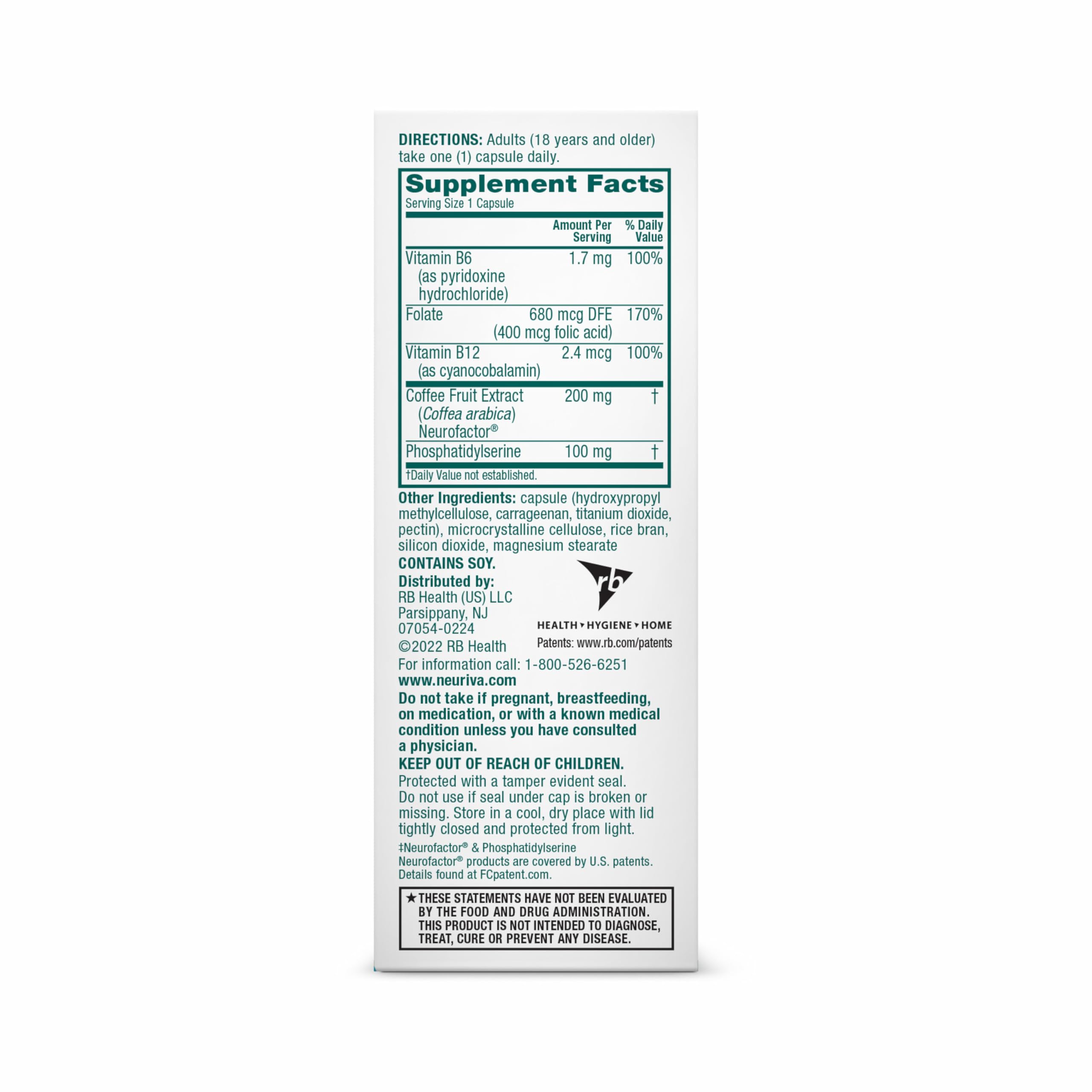 Neuriva Brain Support for Memory & Focus with Neurofactor

