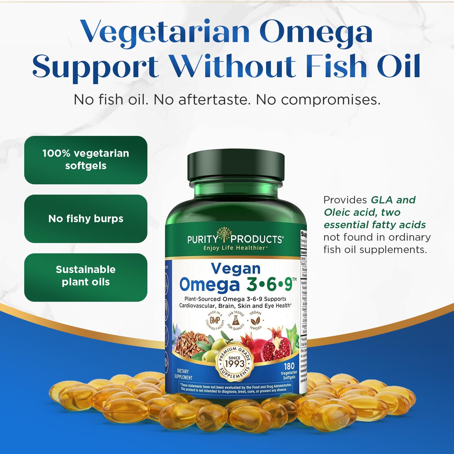 Purity Vegan Omega Three Six Nine Five-in-One Fatty Acids

