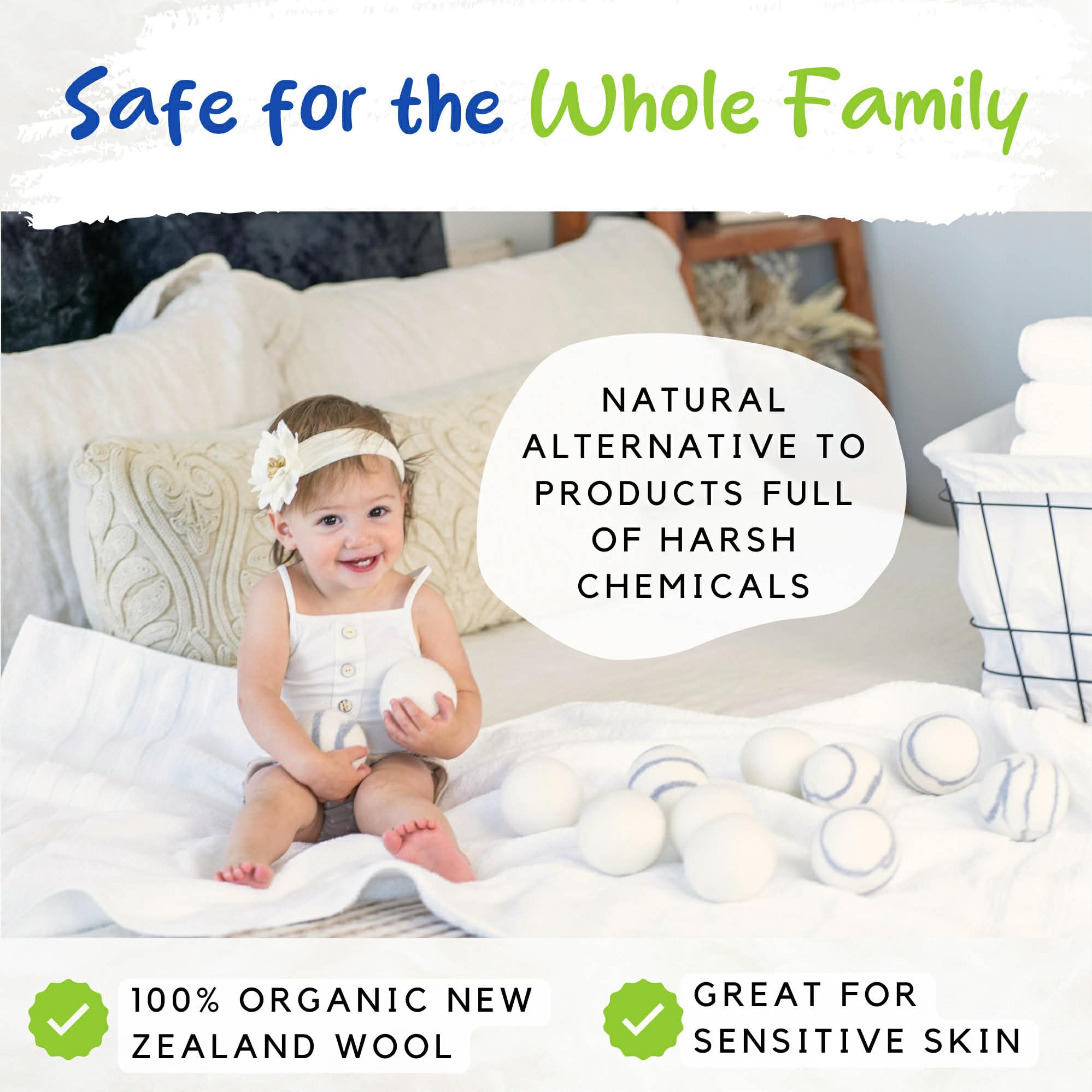 Organic Wool Dryer Balls for Laundry

