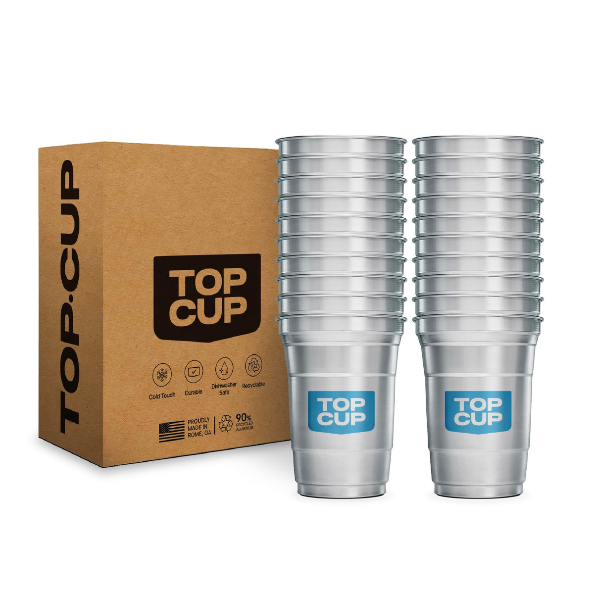 Top Cup Aluminum Party Cups - Reusable & Recyclable Made in USA