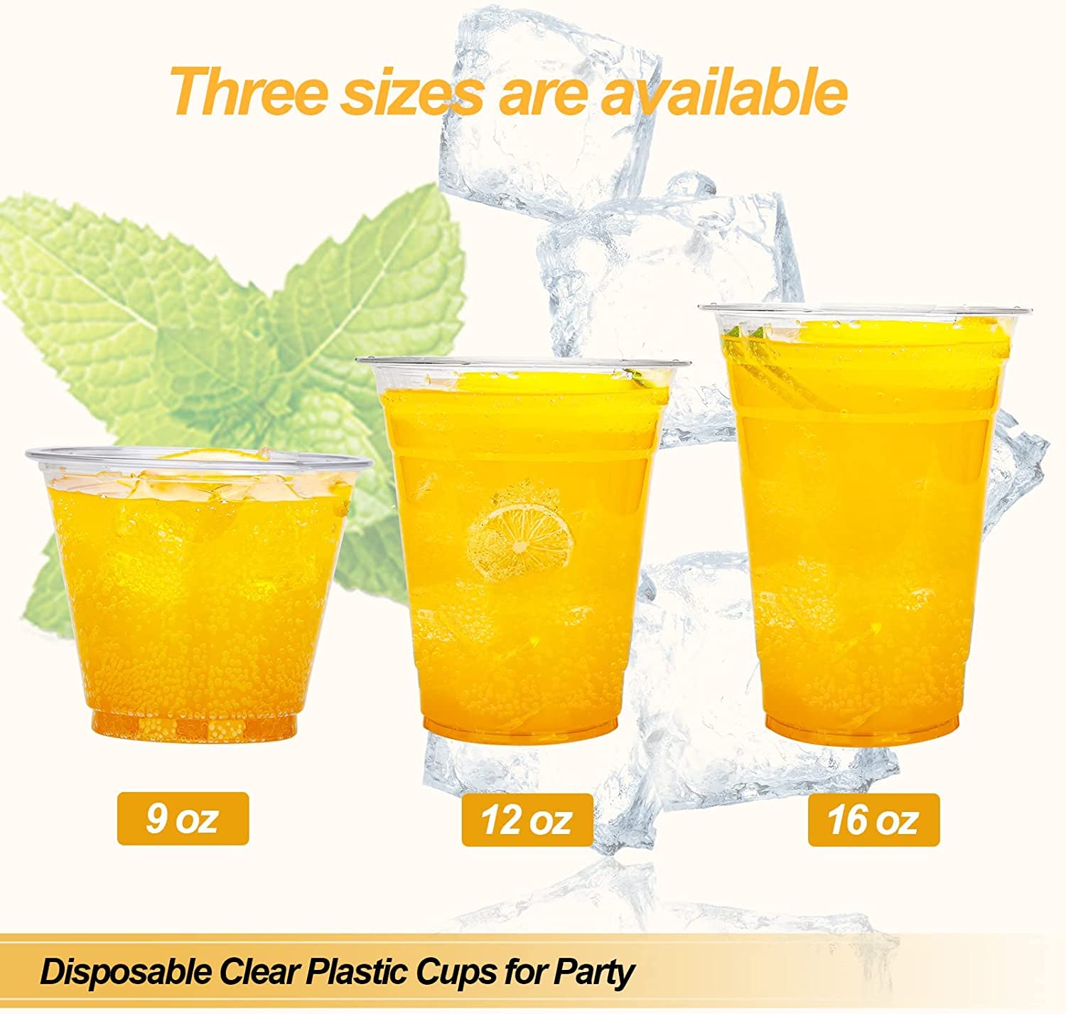 Clear Plastic Cups with Flat Lids by TashiBox

