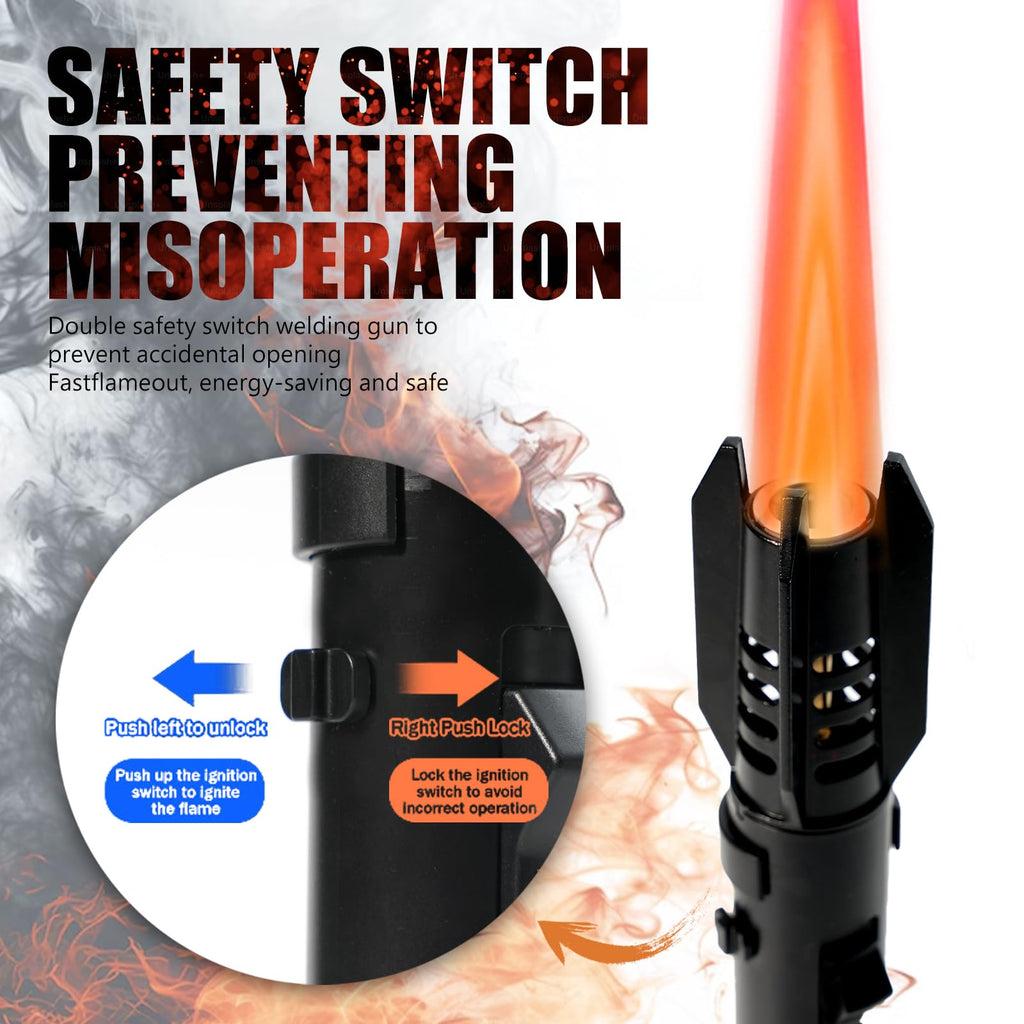 Refillable Windproof Torch Lighter | Safety Lock

