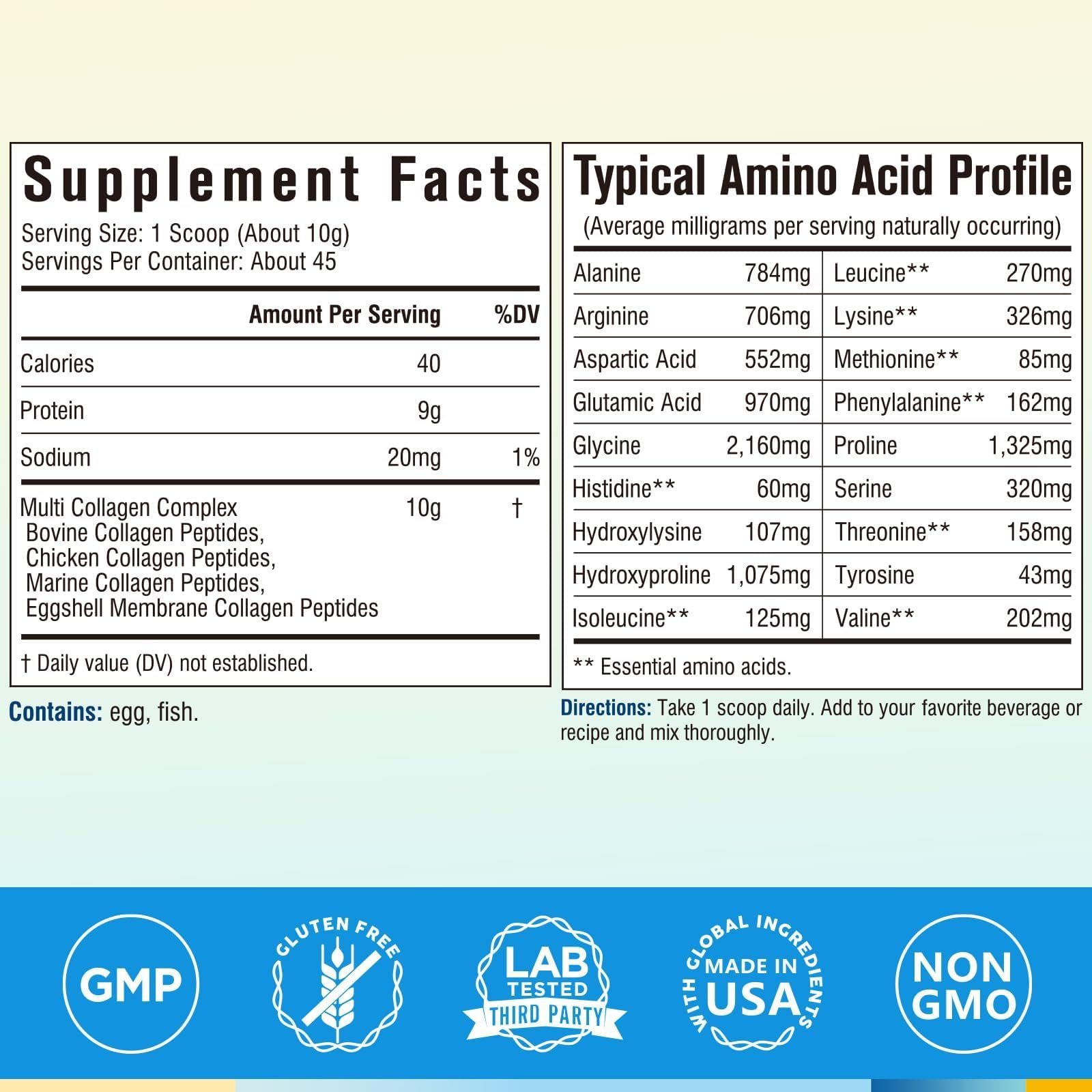 Terranics Multi Collagen Peptides Powder Unflavored|Type I-X

