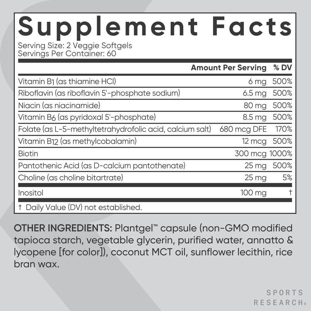 Sports Research Vitamin B-Complex: Full Spectrum B Vitamins

