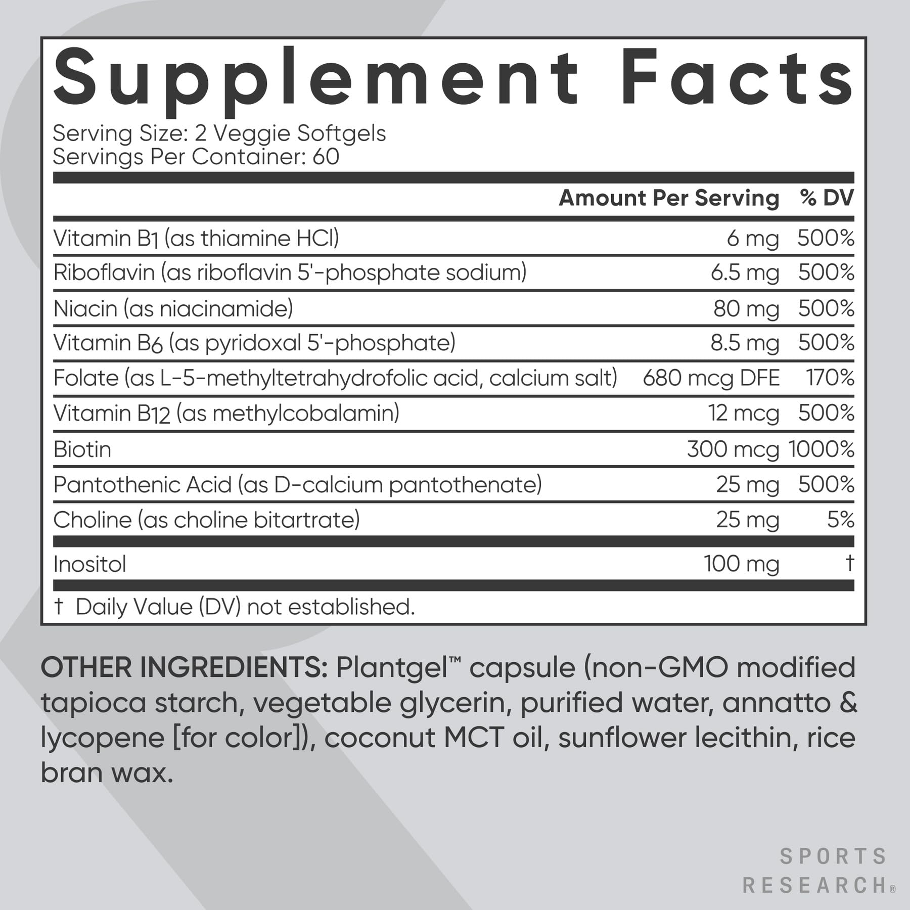 Sports Research Vitamin B-Complex: Full Spectrum B Vitamins

